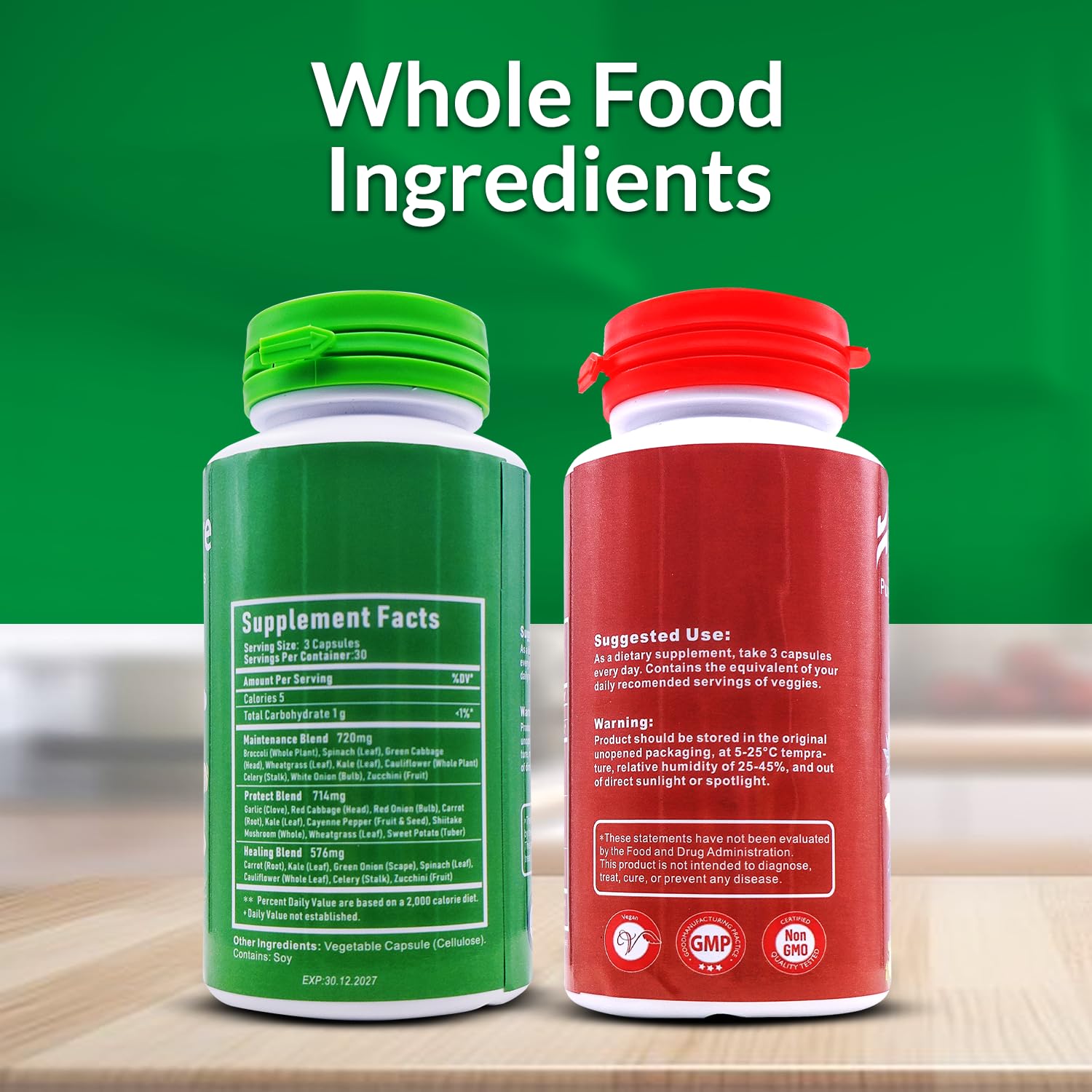 HOMERECORE Whole Food Fruits & Veggies Supplement Plant-Based, Vegan, Gluten-Free, Soy-Free No Fillers Natural Superfoods Boost Energy & Immune System for Men & Women 90 Fruit & 90 Veggie Capsules HOMERECORE Au supplements