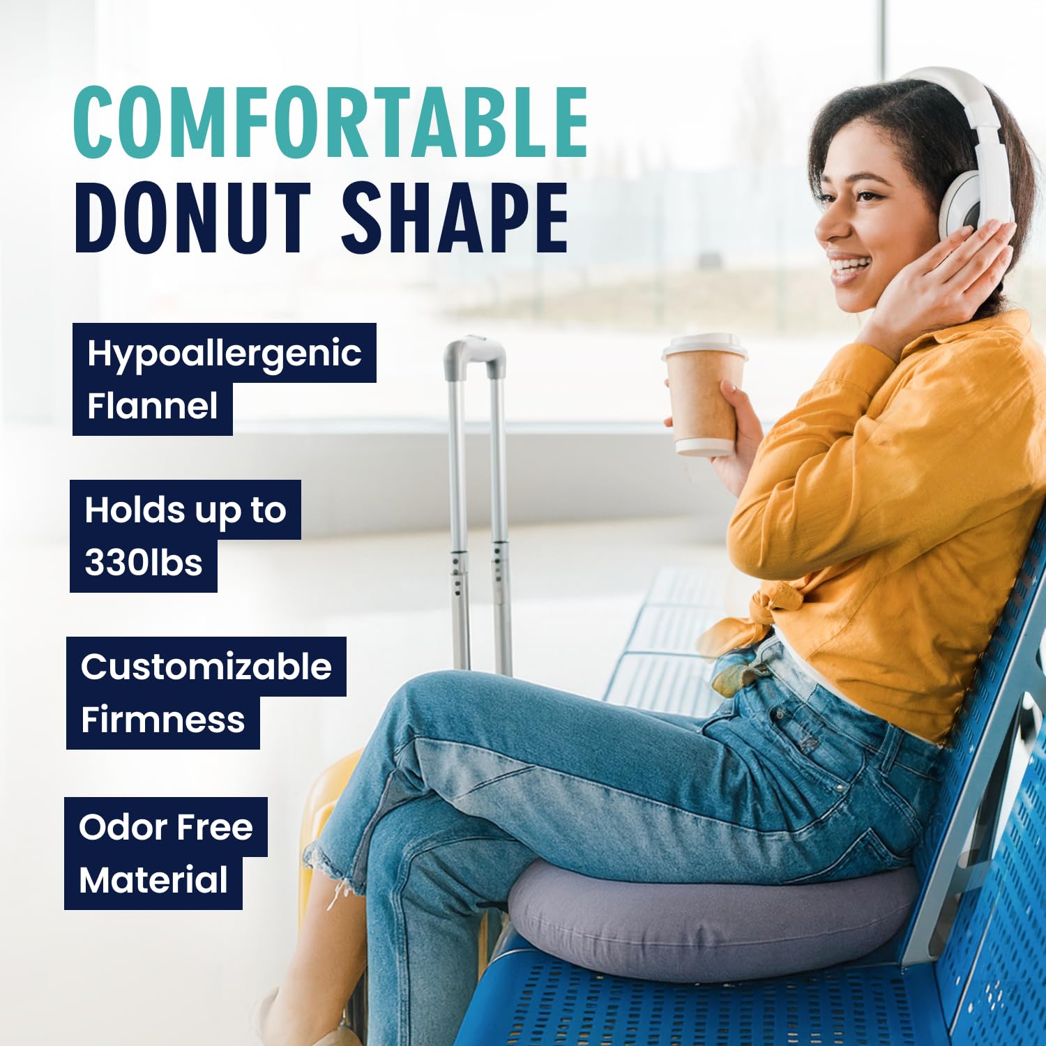 Dr. Frederick’s Original Inflatable Donut Pillow - 18" Seat Cushion for Tailbone Pain, Hemorrhoids & Bed Sores – Doctor-Developed for Postpartum, Prostatitis & Travel - Odor-Free, Durable Vinyl - Gray Dr. Frederick's Original Au supplements