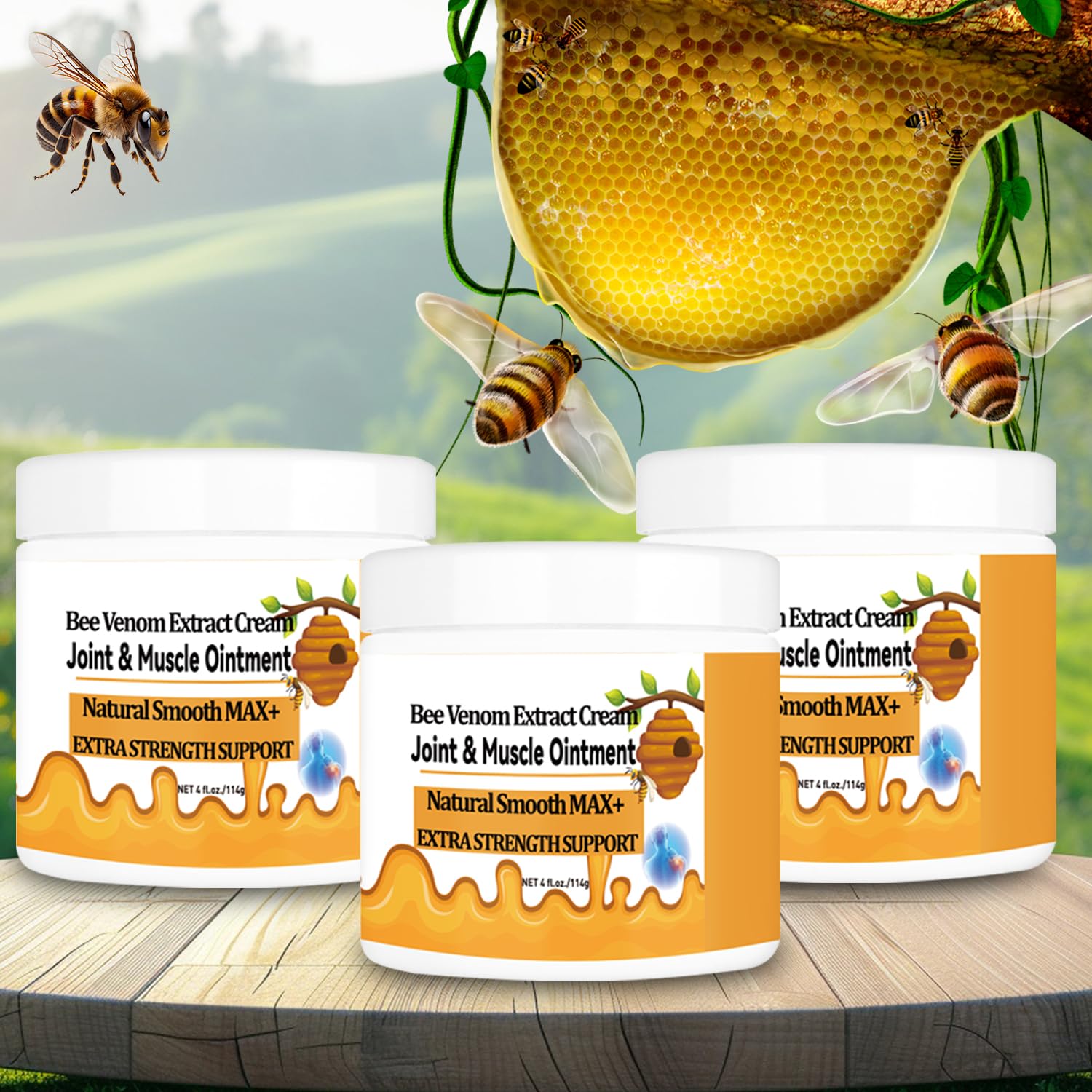 WONDROUSZ Bee Venom Joint Cream, Extra Strength Muscle & Bone Soothing Ointment, for Shoulder, Back, Neck, Hands, Feet, Leg, Knees, Ankle, Arthritis, Meniscus, for Adults, Seniors WONDROUSZ Au supplements