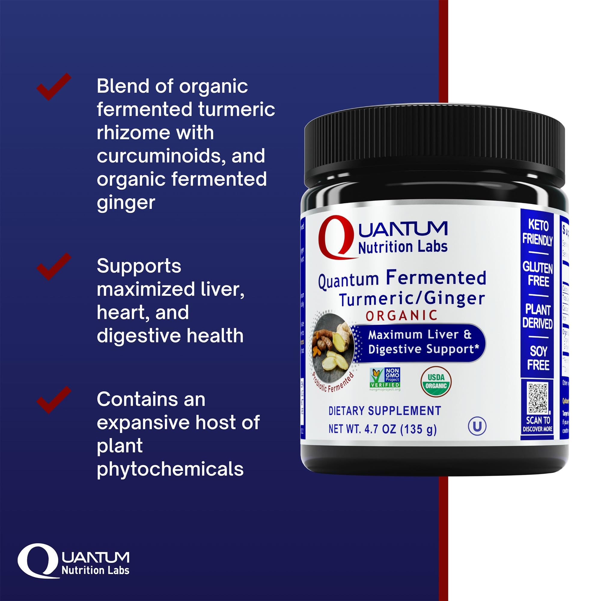Premier Research Labs Premier Fermented Turmeric/Ginger Root - Probiotic Fermented Turmeric & Ginger Powder Supplement, Active Curcuminoids, Herbal Supplement - 4.7 Oz Premier Research Labs Au supplements