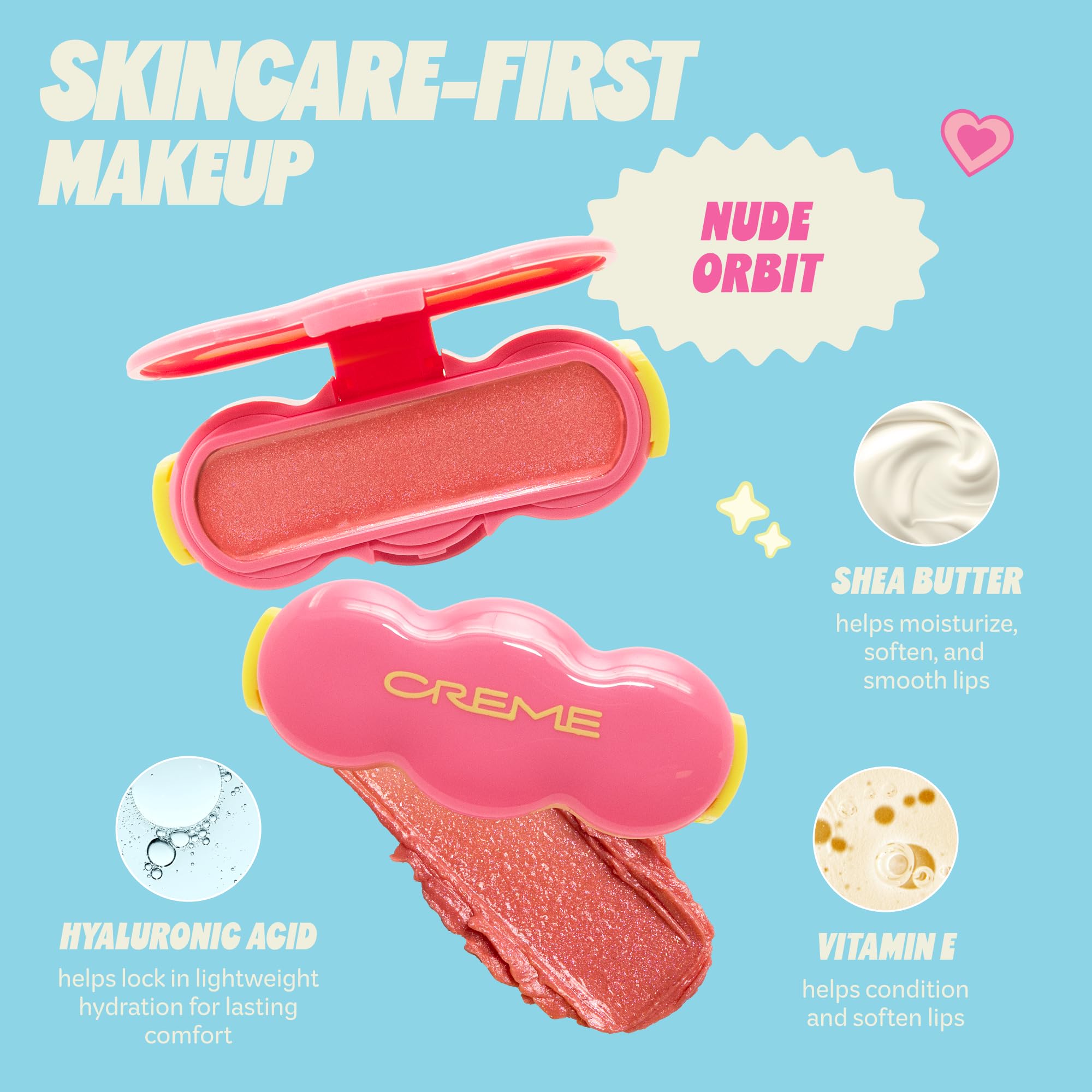 The Crème Shop Shimmer Pop Clip-On Lip Gloss | Korean Makeup, Cute Clip Accessory, Hydrating, Non-Sticky, Shea Butter, Hyaluronic Acid, Vitamine E- Nude Orbit The Crème Shop Au supplements