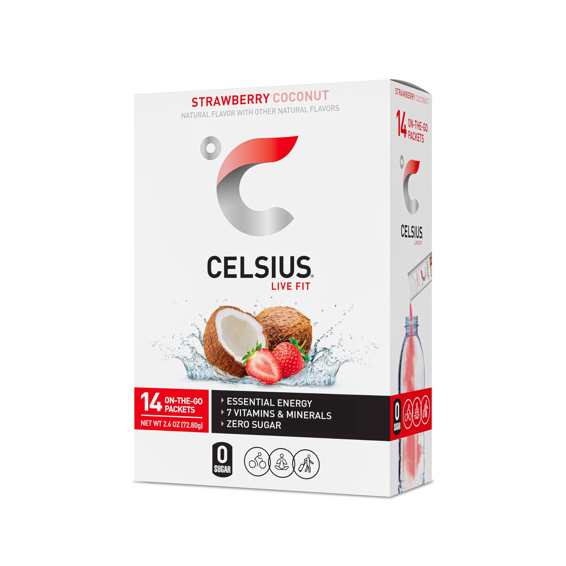 CELSIUS On-the-Go Essential Energy Drink Mix, Strawberry Coconut (14 Stick Pack) CELSIUS Au supplements