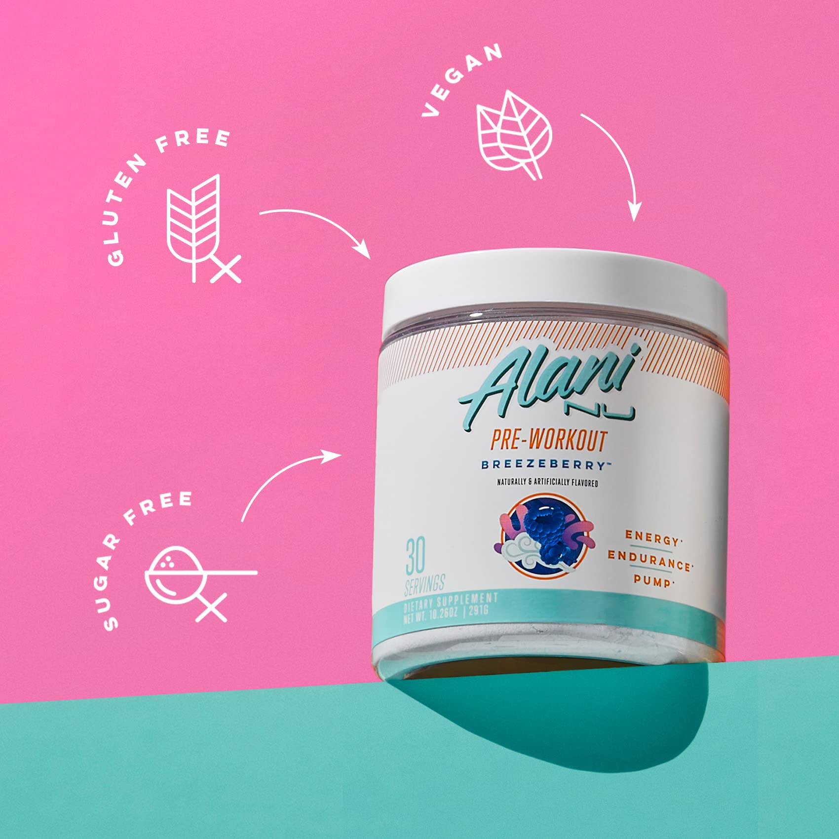 Alani Nu Breezeberry Pre Workout and BCAA Sour Gummies Post Workout Powder Bundle Alani Nu Au supplements