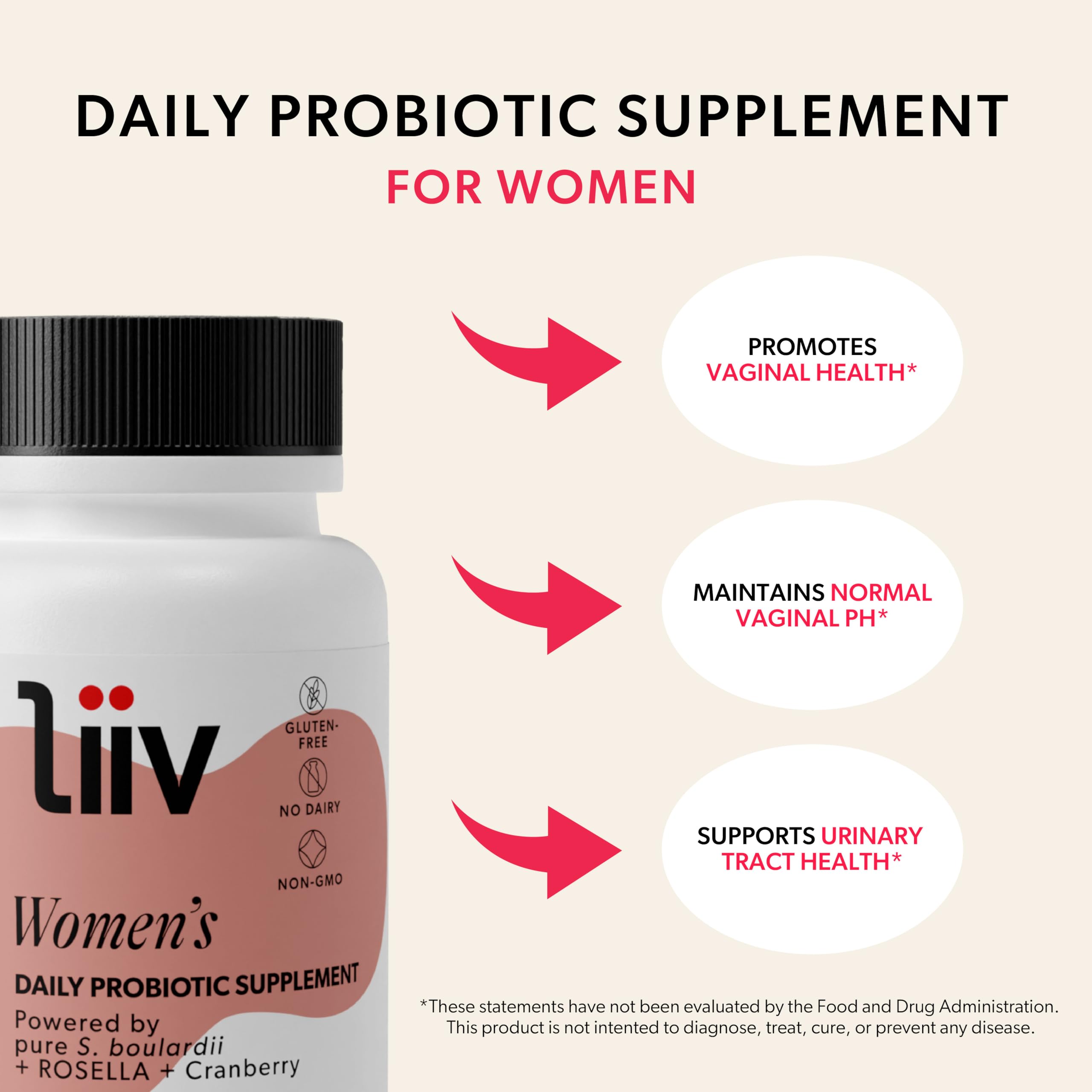 LiiV Women's Probiotics for Women Digestive Health, Vaginal pH Balance & Urinary Tract LiiV Au supplements