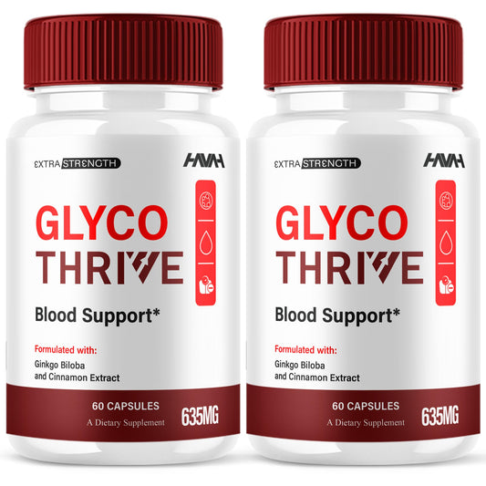 (2 Pack) Glyco Thrive Blood Support GlycoThrive Maximum Strength Capsules, Glyco Thrive Advanced Daily Multivitamin Health and Wellness Supplement, GlycoThrive Health Support Pills (120 Capsules) HavahAu supplements