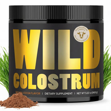 Colostrum Supplement - Grass Fed Pure Bovine Colostrum Powder - 2000mg & 400mg IgG (calostro bovino) - Gut, Immunity, Skin, Hair Support - Sugar Free, Natural Cacao Flavour, 30 Servings Wild Foods Au supplements