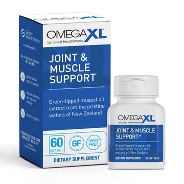 OmegaXL Joint Support Supplement, for Relief - Natural Muscle Support, Green Lipped Mussel Oil, Soft Gel Pills, Drug-Free, 60 Count OmegaXL Au supplements