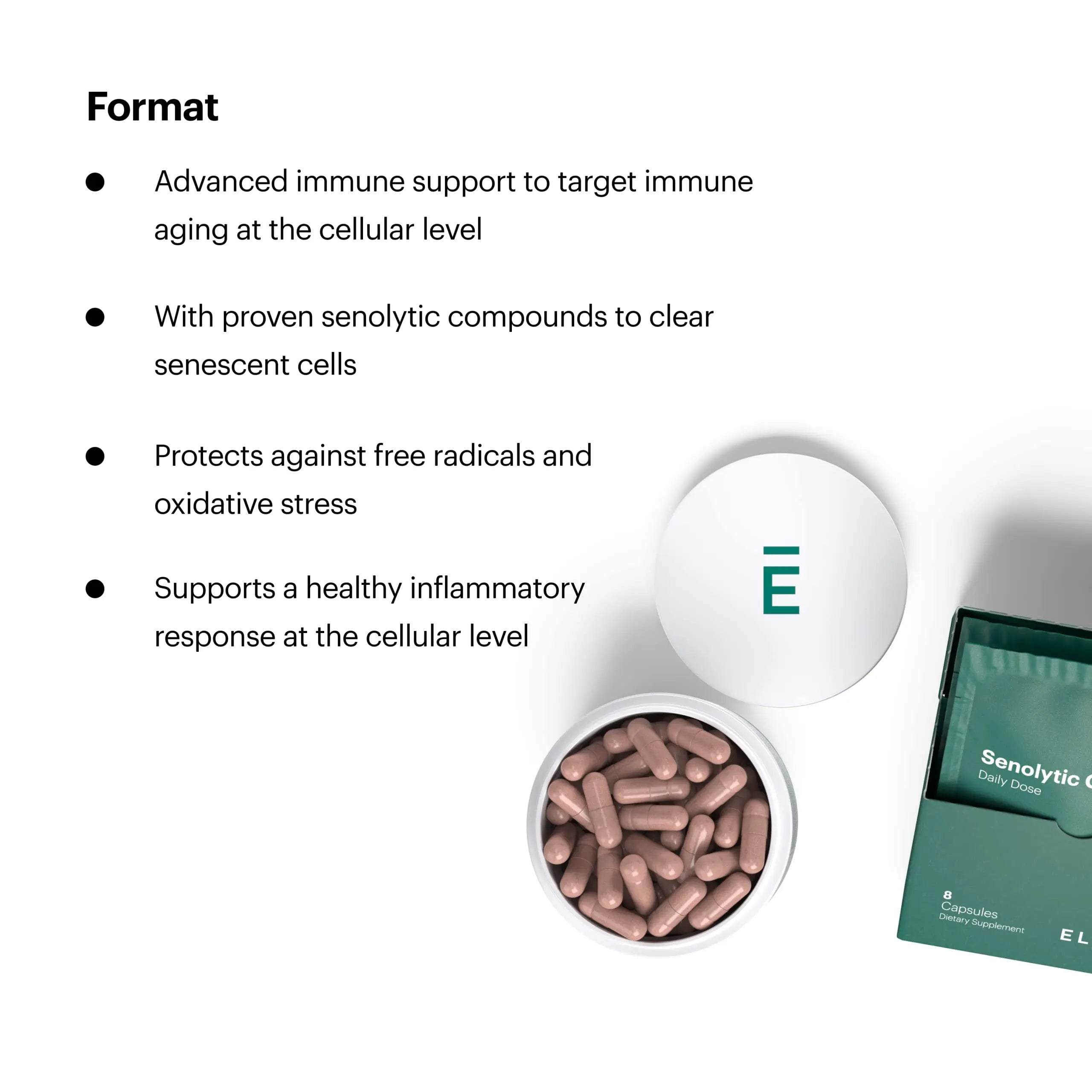 ELYSIUM Format Immune Support Supplement - Vitamin C Supplement, Immunity Support, Immune Defense, Intermittent Senolytic Complex Immune Support for Adults, Complete Immunity Supplement - 60ct ELYSIUM Au supplements