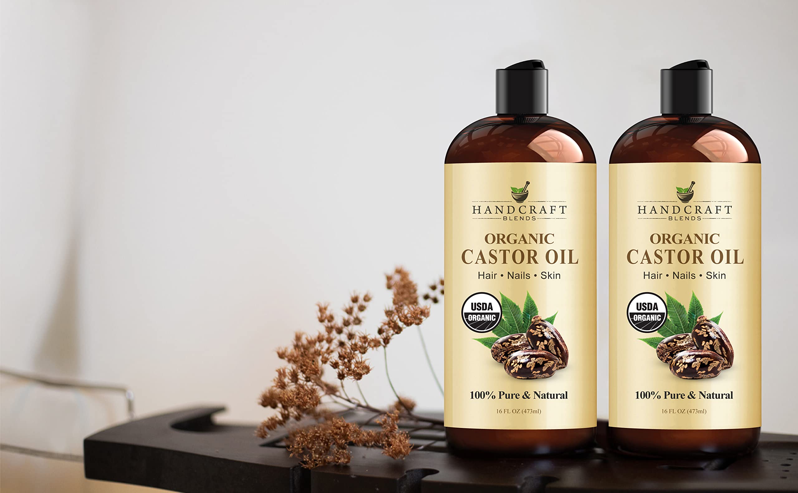 Handcraft Blends Organic Castor Oil for Hair Growth, Eyelashes and Eyebrows - 100% Pure Handcraft Blends Au supplements