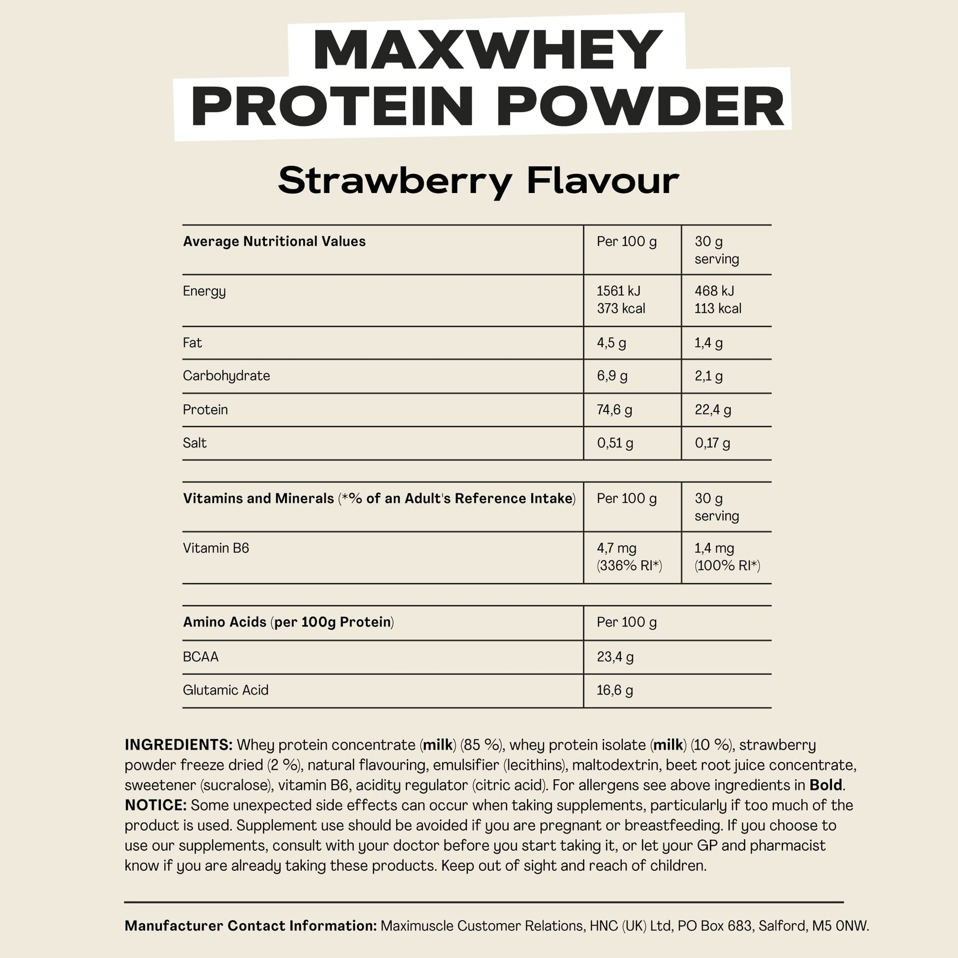 MaxiNutrition - MaxWhey - Whey Protein Powder Strawberry - Low-Fat - Low Sugar MaxiNutrition Au supplements