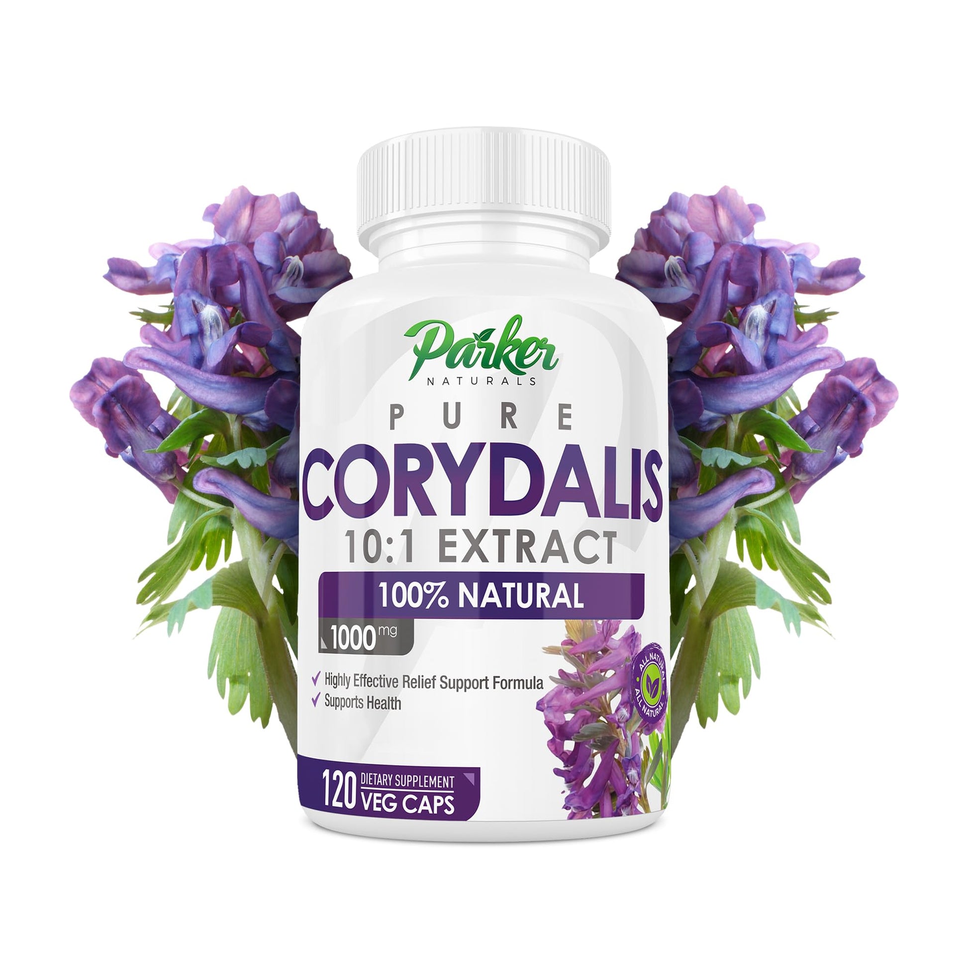 Pure Corydalis Root Extract Capsule - 1000mg Strength, 10:1 Corydalis Yanhusuo Extract, Natural Relief, Long Lasting, 100% Vegetarian, 60 Servings, 120 Count Parker Naturals Au supplements