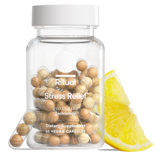 Ritual Stress Relief Supplement Shoden® Ashwagandha, Suntheanine® L-Theanine, and Saffron as affron®* BioSeries with 8-Hour Release to Support Natural Cortisol Response and Promote Calm, 30 Day RitualAU supplements