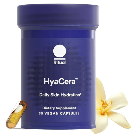Ritual HyaCera Skin Supplement for Wrinkle Support, with Hyabest® and Ceratiq® for Skin Hydration Support, Hyaluronic Acid, Glycolipids, Ceramides, Gluten Free, Non GMO, Vanilla Essence, 30 Day Supply RitualAU supplements