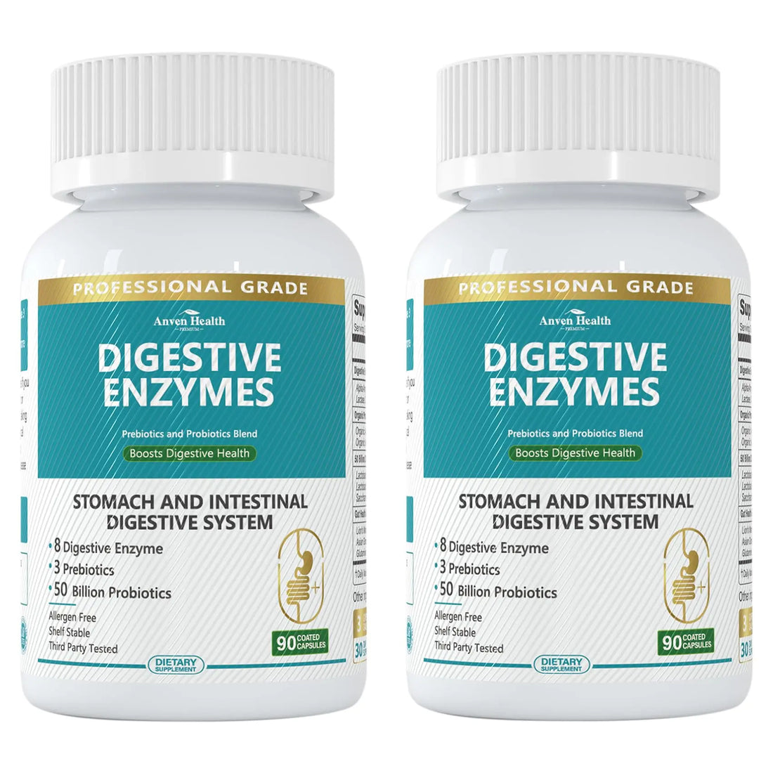 Anven Health 800mg Digestive Enzymes for Men and Women with Probiotics & Prebiotics, 8 Key Enzymes, Protease, Amylase & Lipase | 180 Capsules - A 60-Day Supply for Bloating & Gas Relief - Non-GMO Anven Health uk supplements