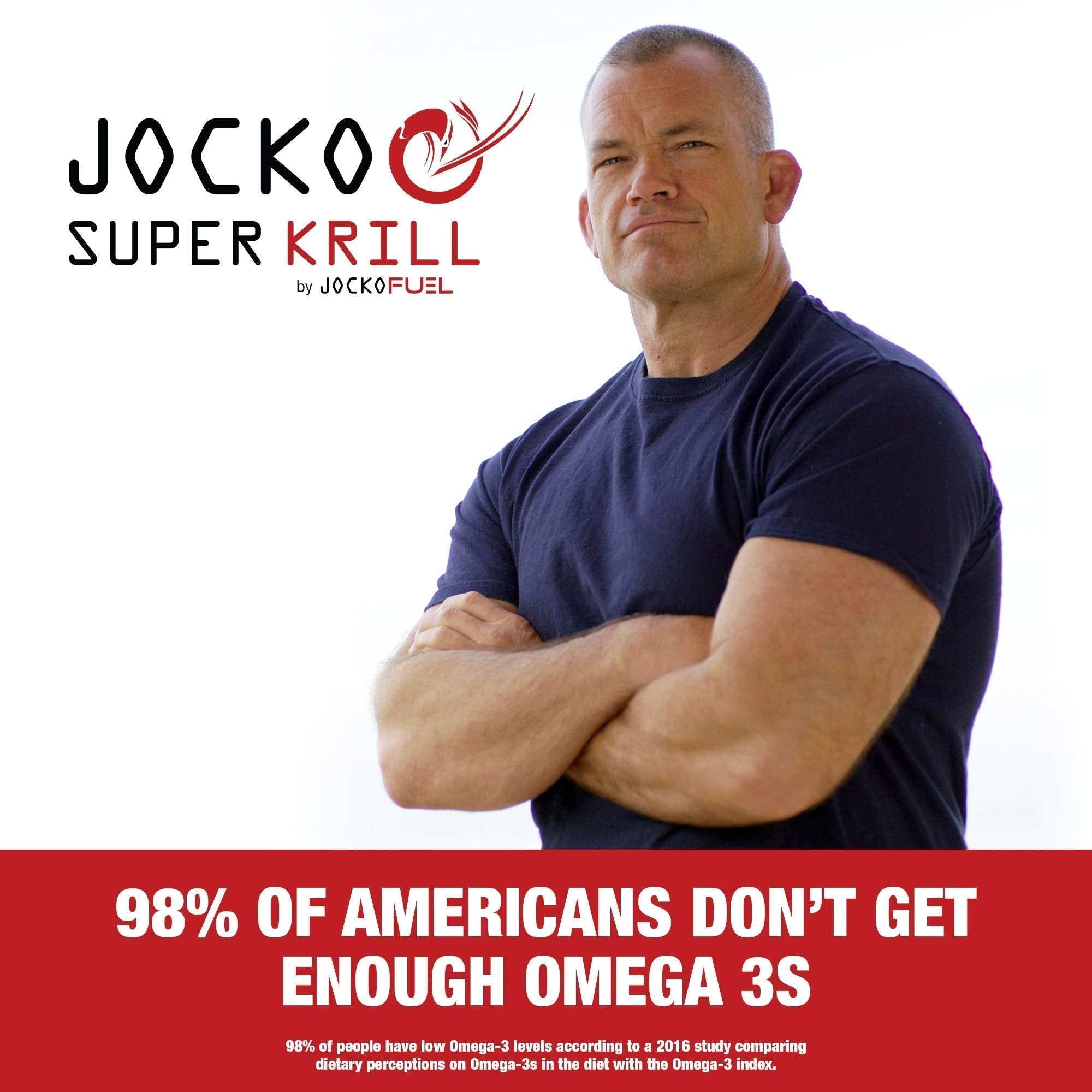 Jocko Fuel Antarctic Krill Oil Omega 3 Fatty Acid Supplements DHA & EPA - 1000mg Softgels - Supports Joints, Mobility & Mental Function (60 Softgels) Jocko Fuel Au supplements