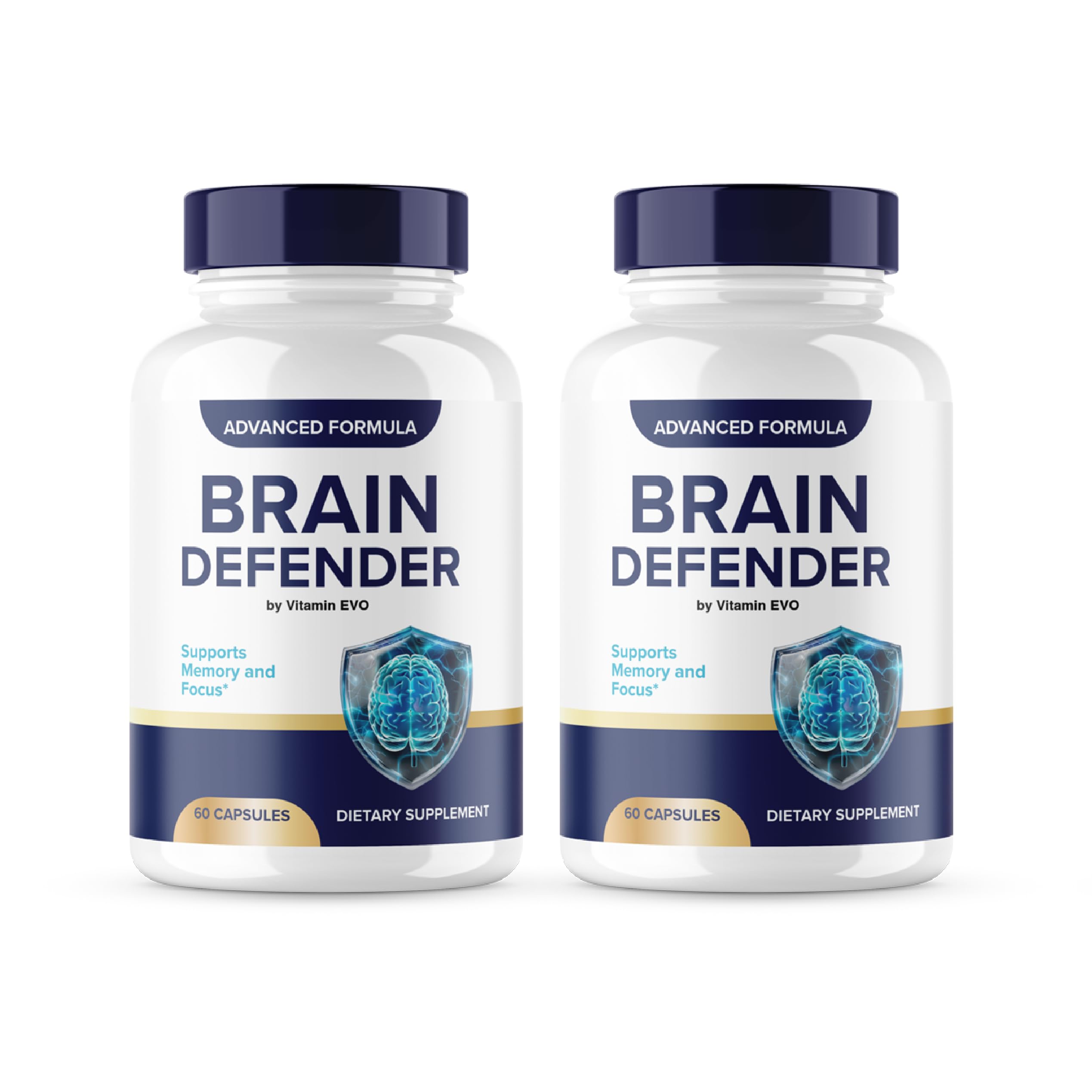 (2 Pack) Brain Defender Capsules, Official Brain Defender Support Supplement Pills, Brain Defender Cognitive Health Memory Advanced Formula, Braindefender Brain Support 2 Month Supply (120 Capsules) Vitamin Evo Au supplements
