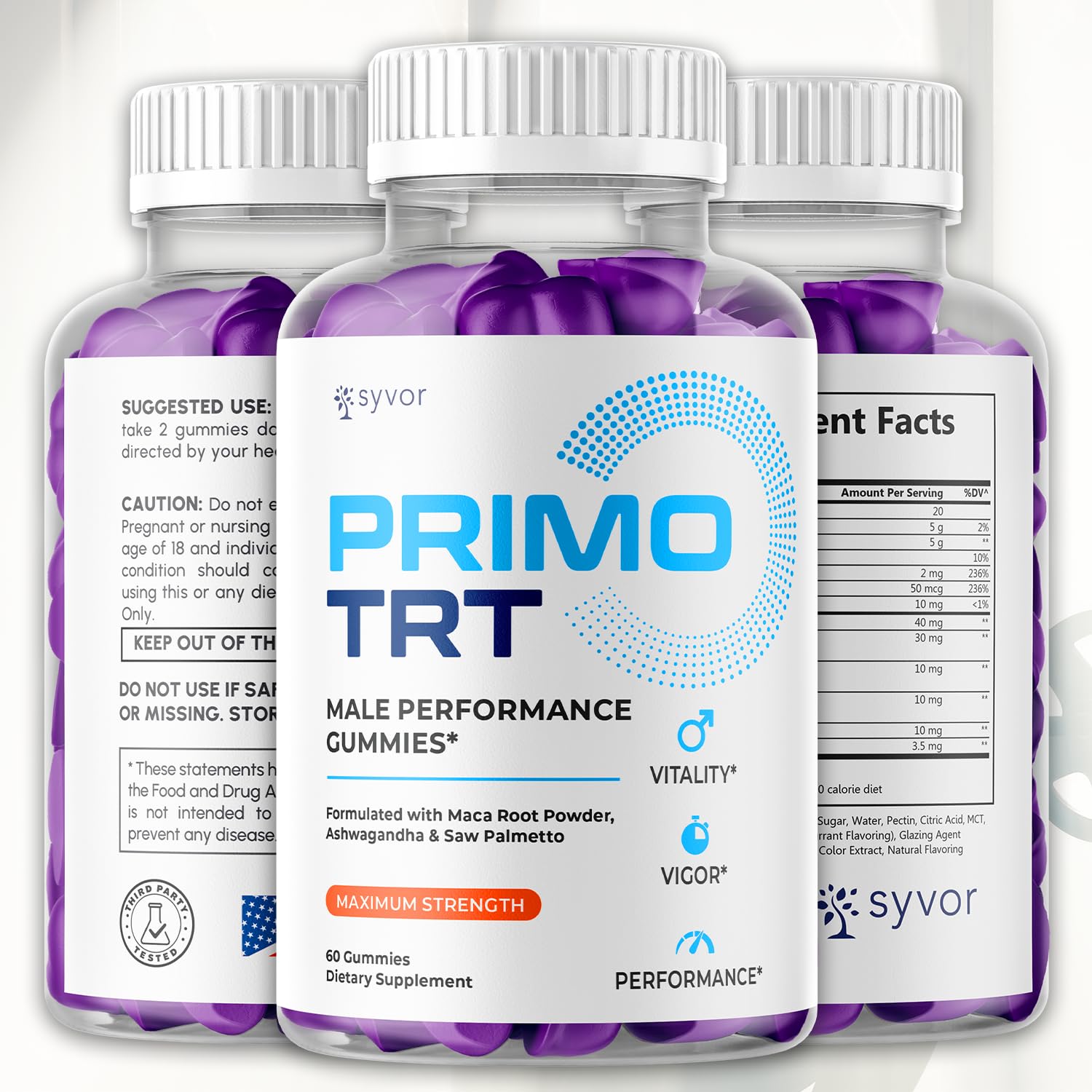 (2 Pack) Primo TRT Gummies for Men, Official Primo TRT Male Performance Gummys with Maximum Strength Ingredients, Advanced PrimoTRT Male Health Support Supplement with Premium Vitamins (120 Gummies) S.O Labs Au supplements