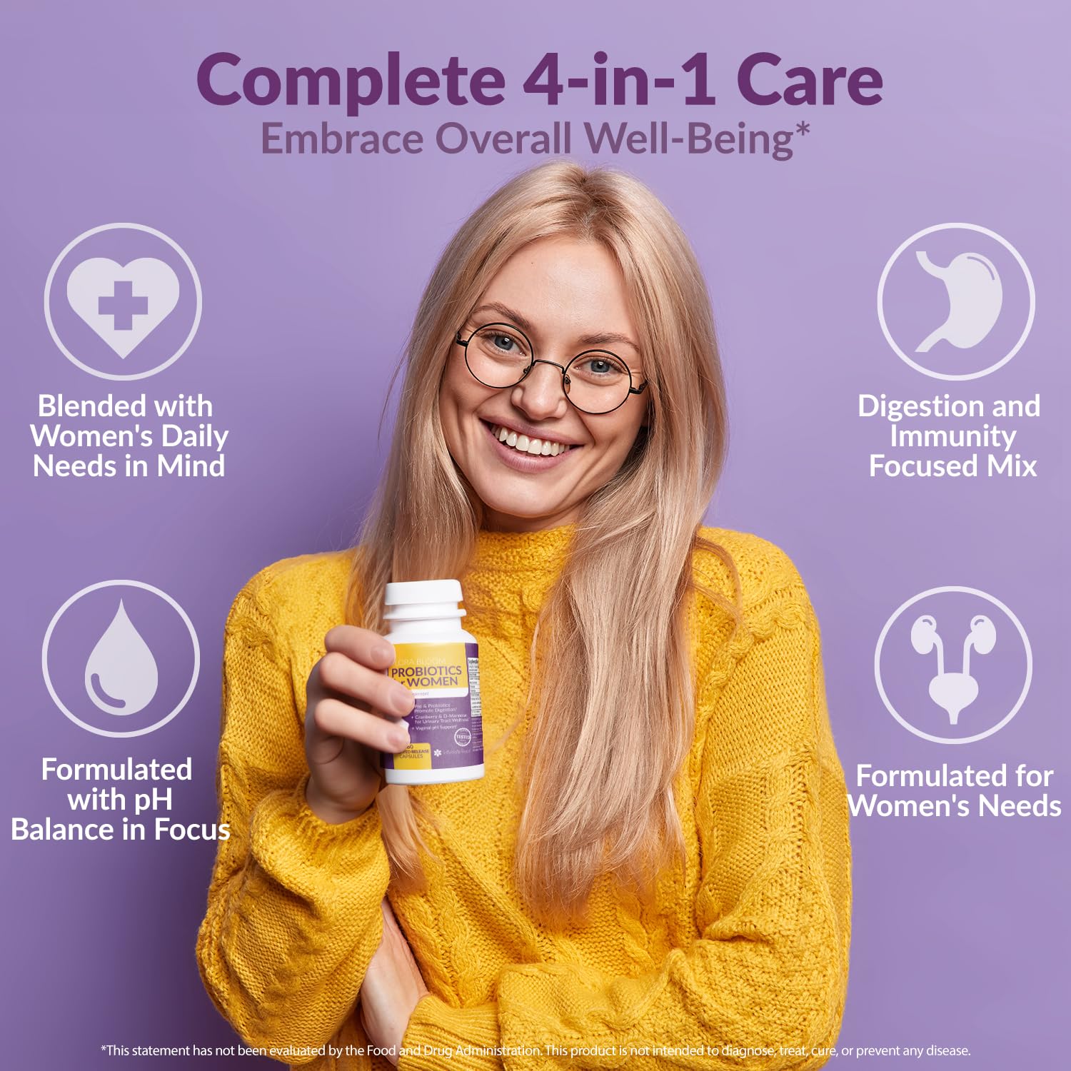 Complete Vaginal Probiotics for Women - w/Added Cranberry, D-mannose to Promote Intimate Rose Au supplements