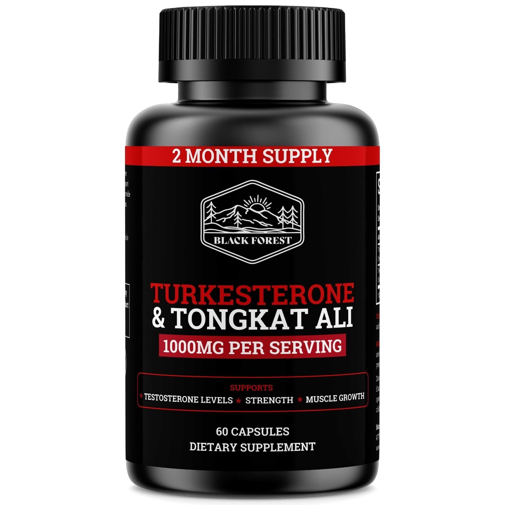 Black Forest Turkesterone Tongkat Ali Supplement 1000mg per Serving (Max Purity 95%) Turkesterone Supplement for Men (Tongkat Ali for Men Longjack 200:1) Similar to Tongkat Ali Fadogia Agrestis Black ForestAu supplements