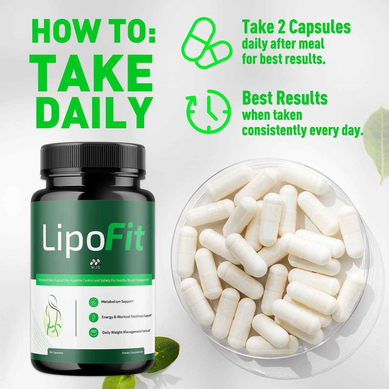 Lipo Fit Capsules, Official Lipo Fit Pills with All Natural Ingredients, Advanced Overall Health and Wellness Vitamin Supplement Formula for Maximum Strength Multivitamin Support (60 Capsules) MJO Au supplements