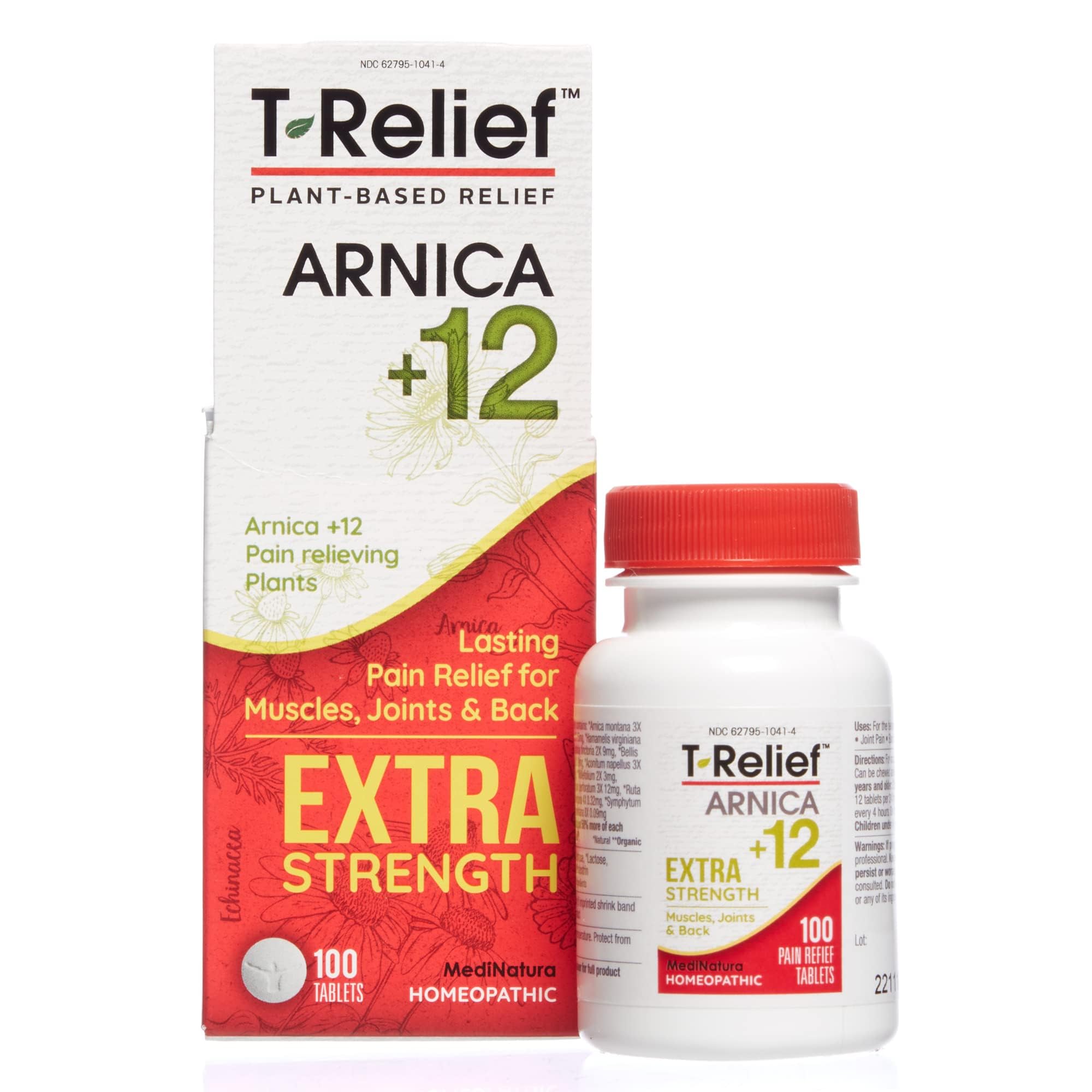 MediNatura T-Relief Extra Strength Pain Relief Arnica +12 Plant-Based Pain Relievers 100ct Tablets T-Relief Extra Strength Pain Relief 3oz Cream Bundle MediNatura Au supplements
