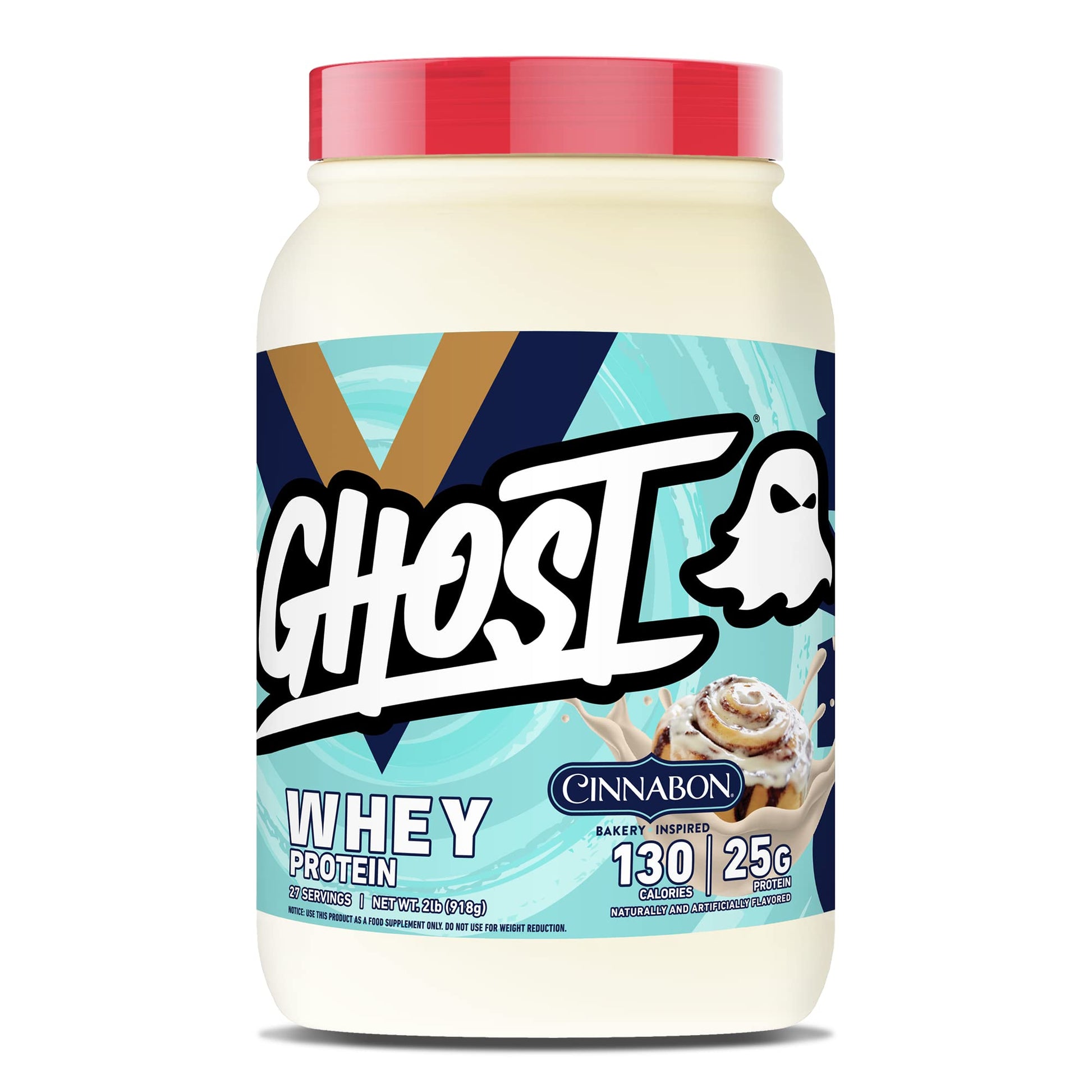 GHOST Whey Protein Powder, Cinnabon - 2LB Tub, 25G of Protein - Cinnamon Roll Flavore GHOST Au supplements