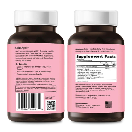 BB Company CalmAgain for Menopause Anxiousness, Mood Balance for Women | Stay Calm, Lower Cortisol, Fewer Mood Swings | Siberian Rhubarb BB CompanyAU supplements