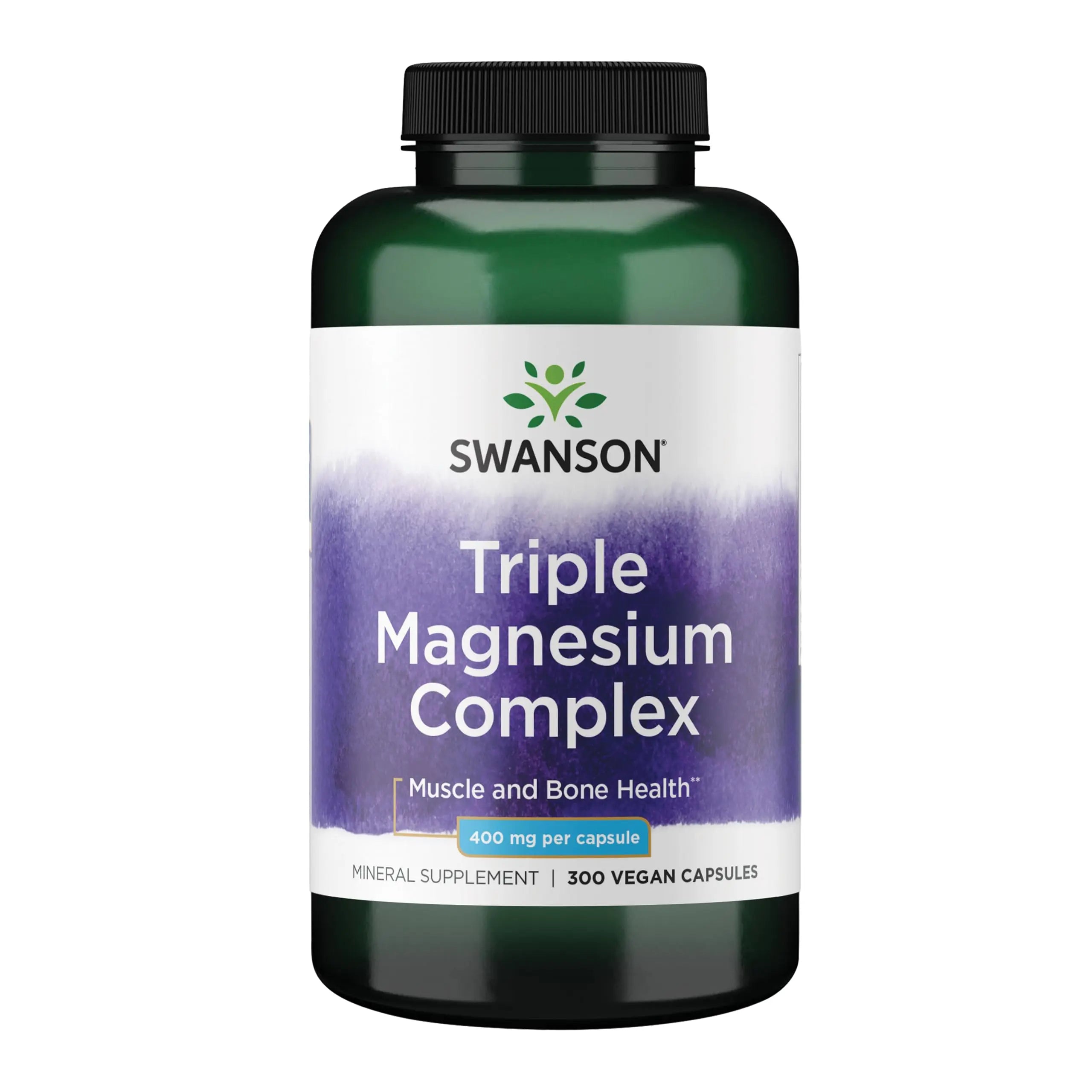 Swanson Triple Magnesium Complex Bone, Nerve, and Muscle Support Supplement for Adults Seeking Optimal Magnesium Absorption - 400 mg (300 Vegan Capsules) Swanson Au supplements