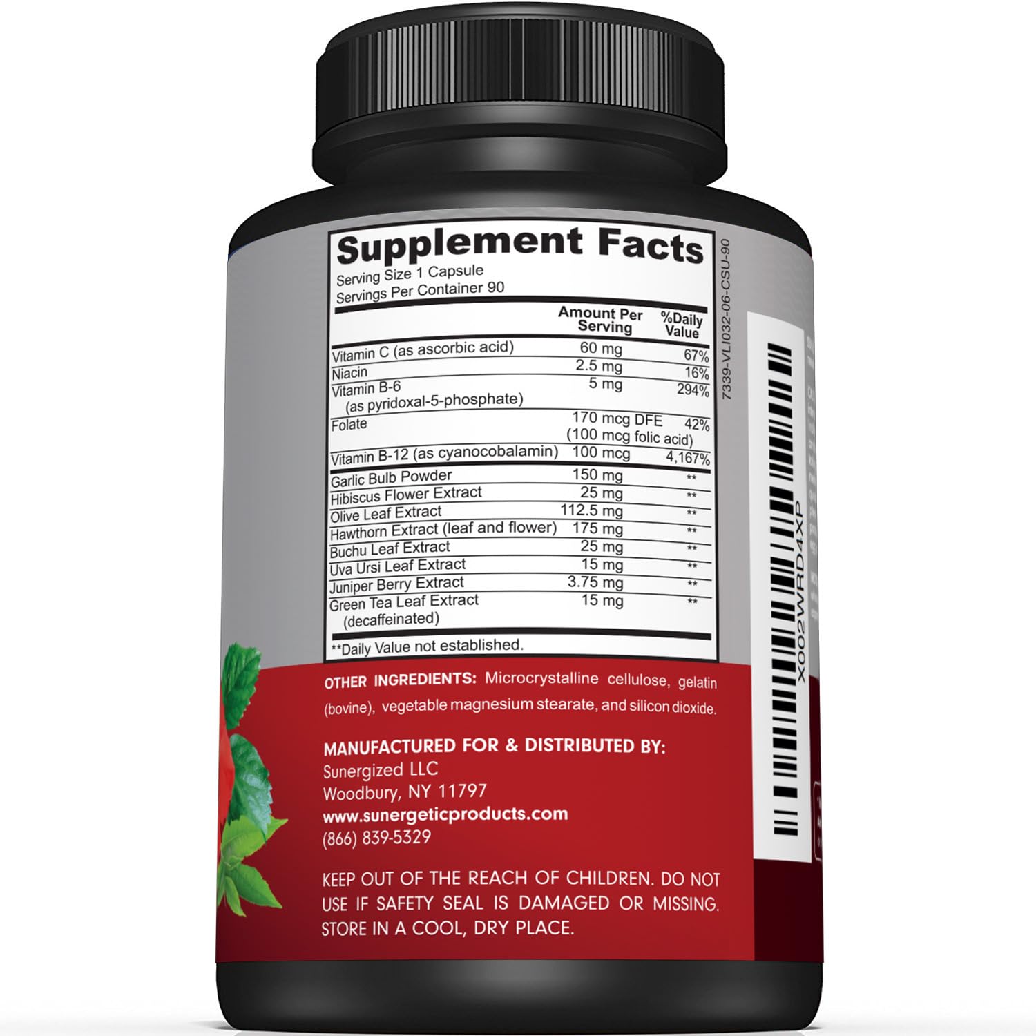 Premium Blood Pressure Support Supplement For Cardiovascular & Heart Health with Garlic Sunergetic Au supplements