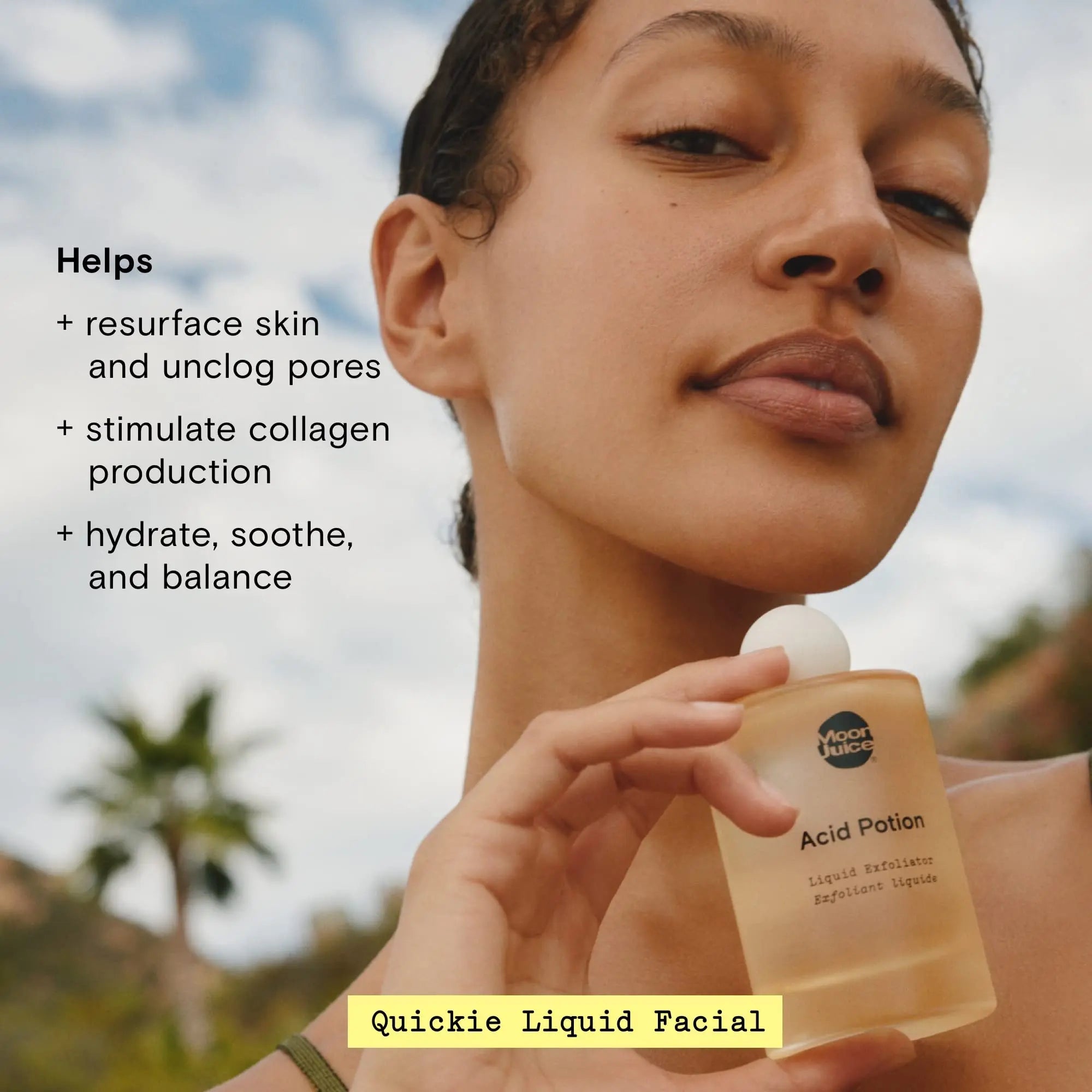 Moon Juice Acid Potion Liquid Face Exfoliator - 25% AHA BHA Exfoliant with Reishi + Niacinamide - Helps Resurface Skin, Unclog Pores, & Stimulate Collagen - Hydrates & Soothes Skin (3.3 Fl oz) Moon Juice Au supplements