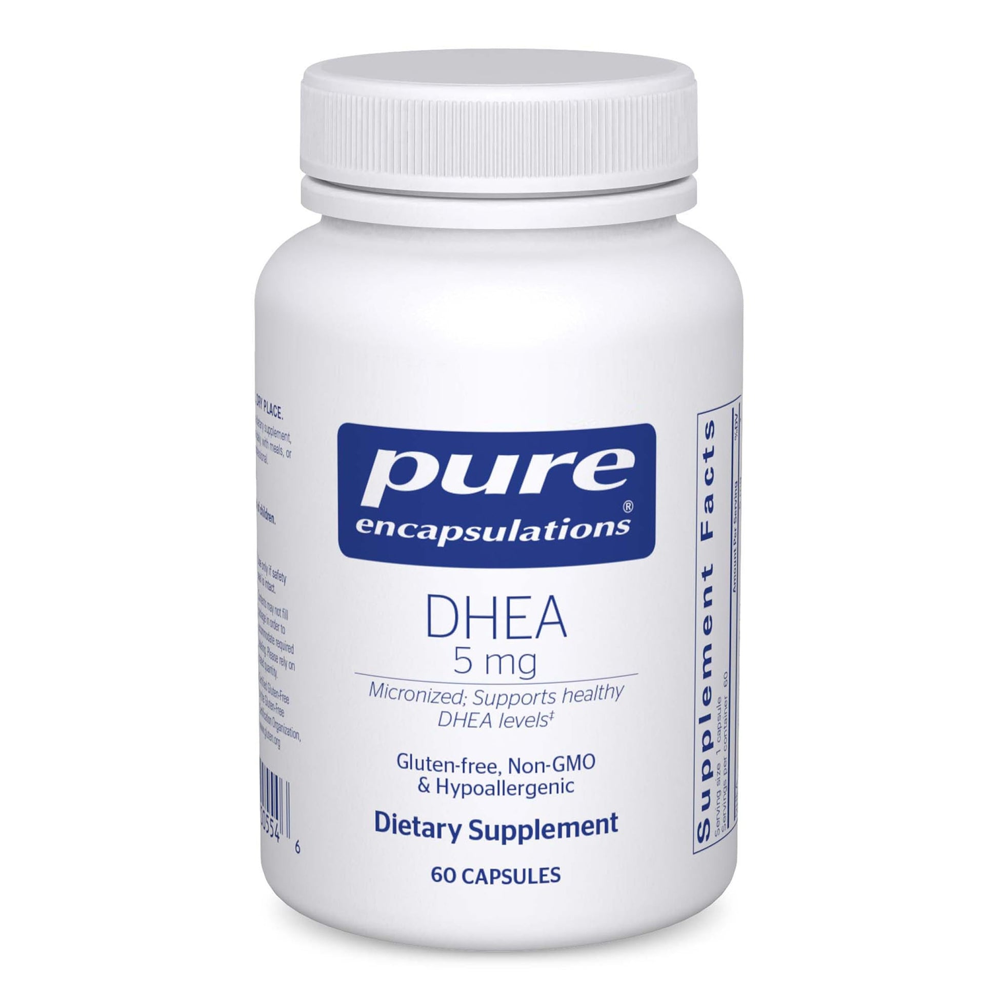 Pure Encapsulations DHEA 5 mg - Immune Support & Hormones Balance* - Micronized DHEA - Gluten Free & Vegan - 60 Capsules Pure Encapsulations Au supplements