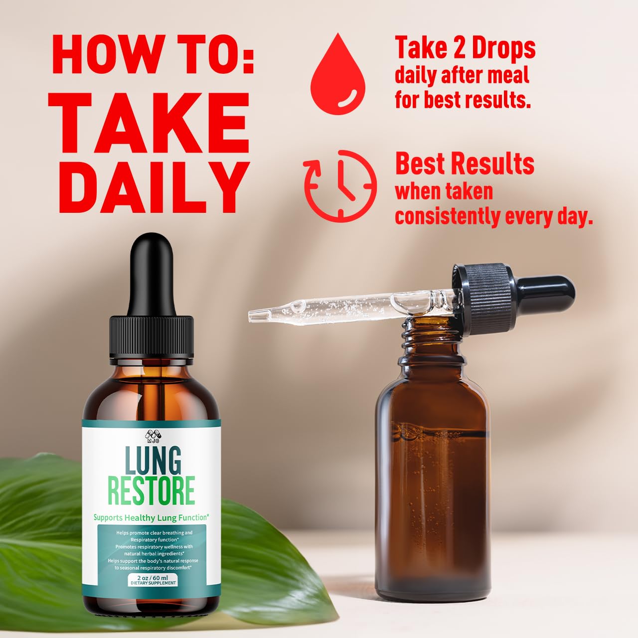 Lung Restore Drops, Official LungRestore Liquid Supplement Drops with All Natural Ingredients, Lung Restore Advanced Lungs Wellness Support Formula with Premium Vitamins for Women & Men (30 Servings) MJO Au supplements