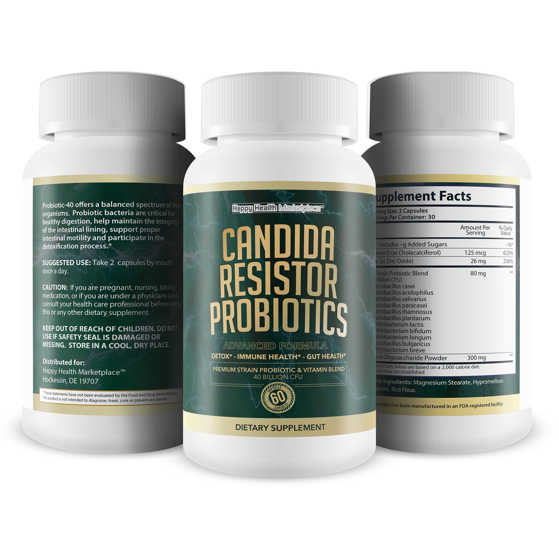 Candida Resistor Probiotics - Our Best Candida Support Capsules - Our Pills for Candida Happy Health Marketplace Au supplements