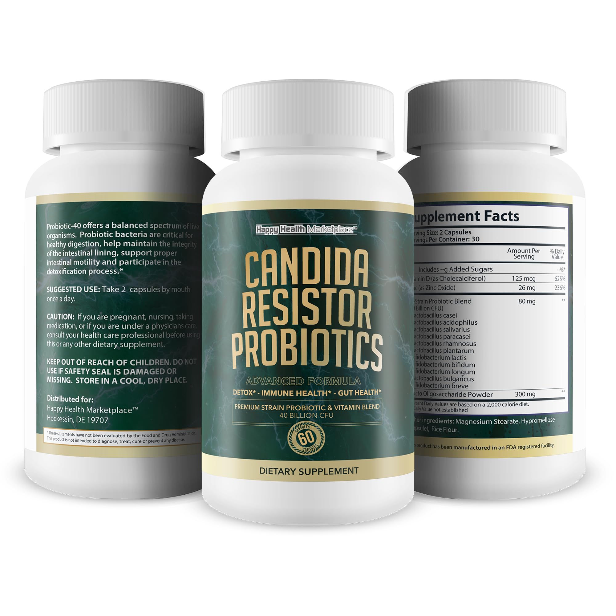 Candida Resistor Probiotics - Our Best Candida Support Capsules - Our Pills for Candida Happy Health Marketplace Au supplements