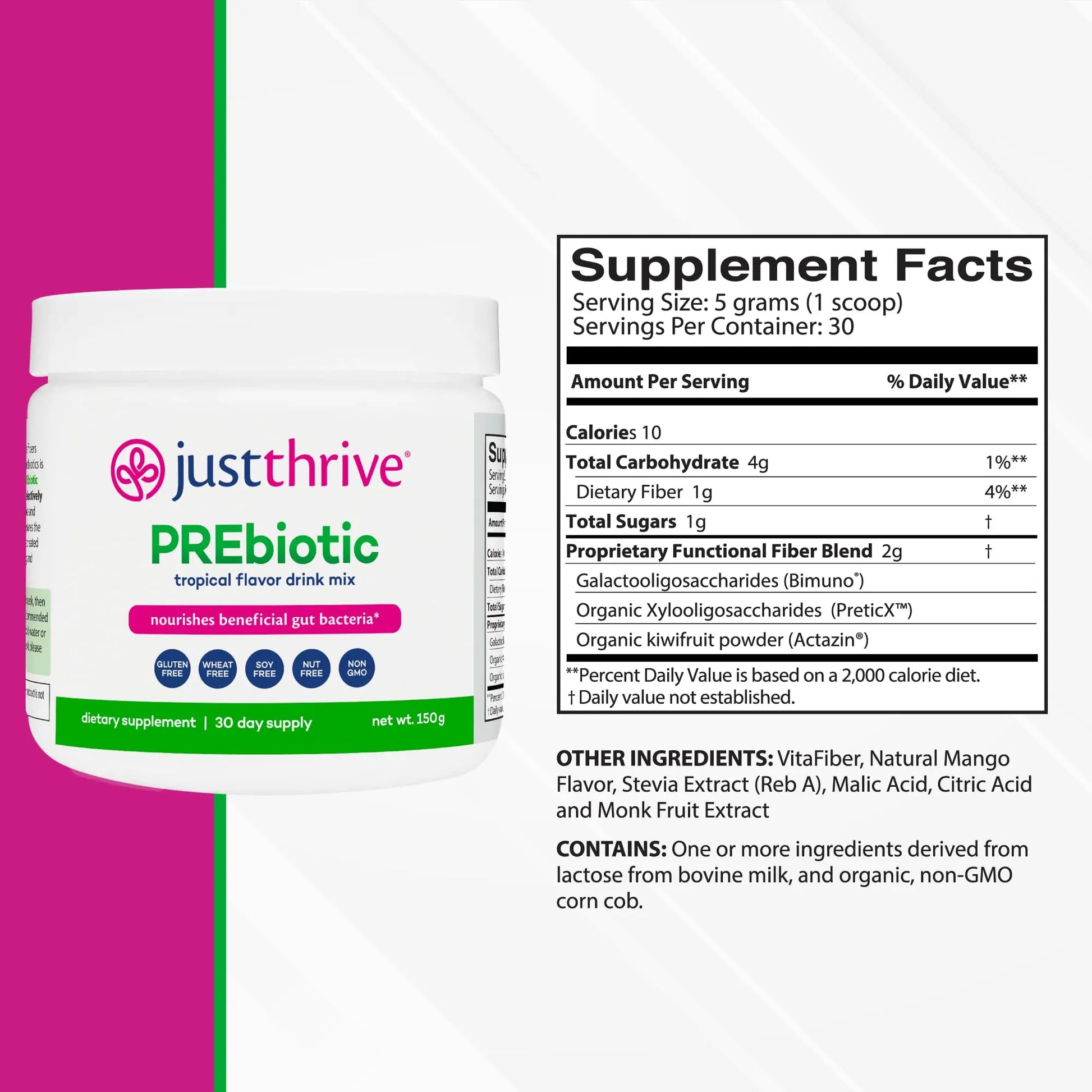 Just Thrive PREbiotic Powder - Digestive and Immune Support Supplement, 150 g Just Thrive Au supplements