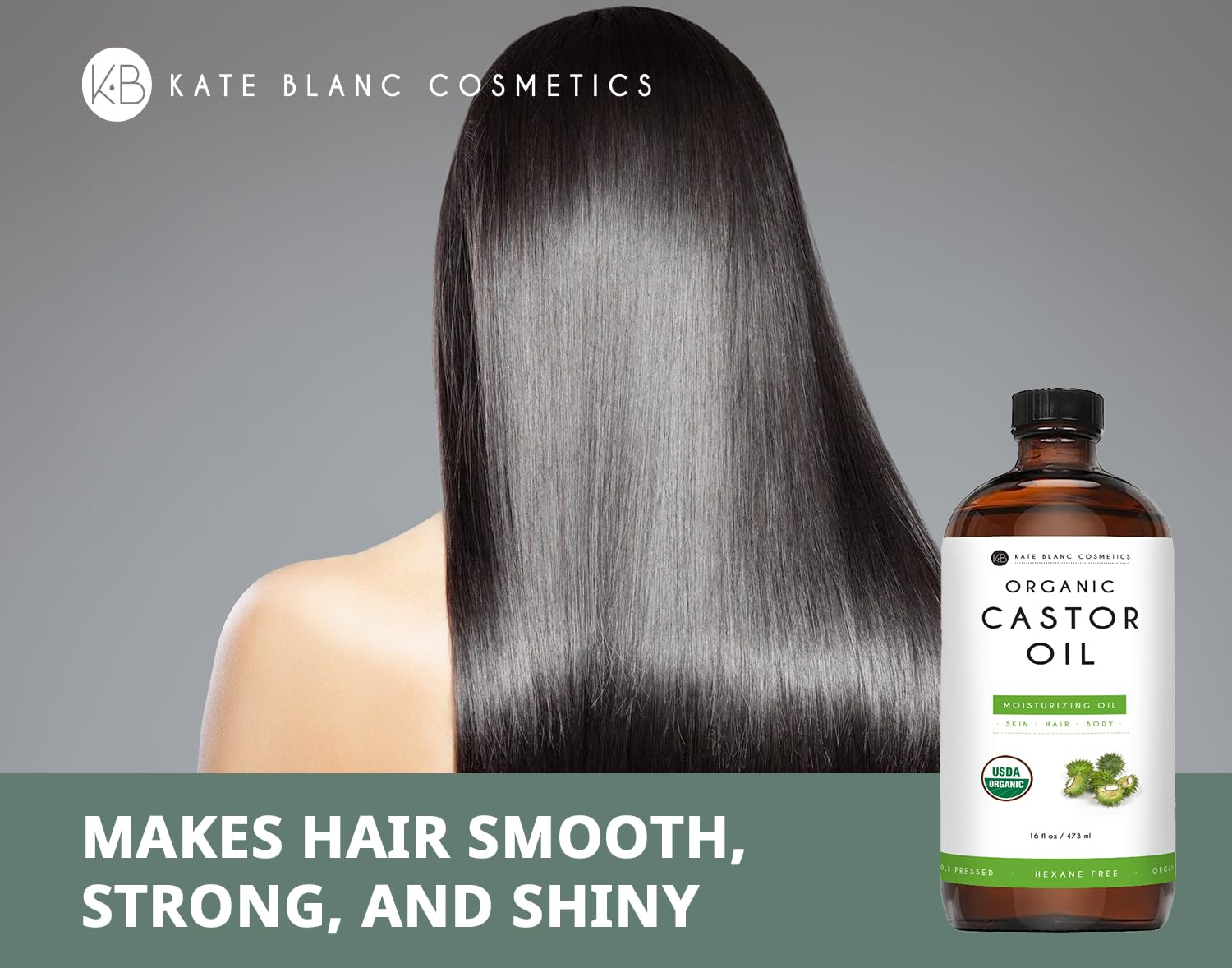 Kate Blanc Cosmetics Castor Oil Organic for Hair Growth & Body (16oz). 100% Pure Cold-Pressed Kate Blanc Cosmetics Au supplements