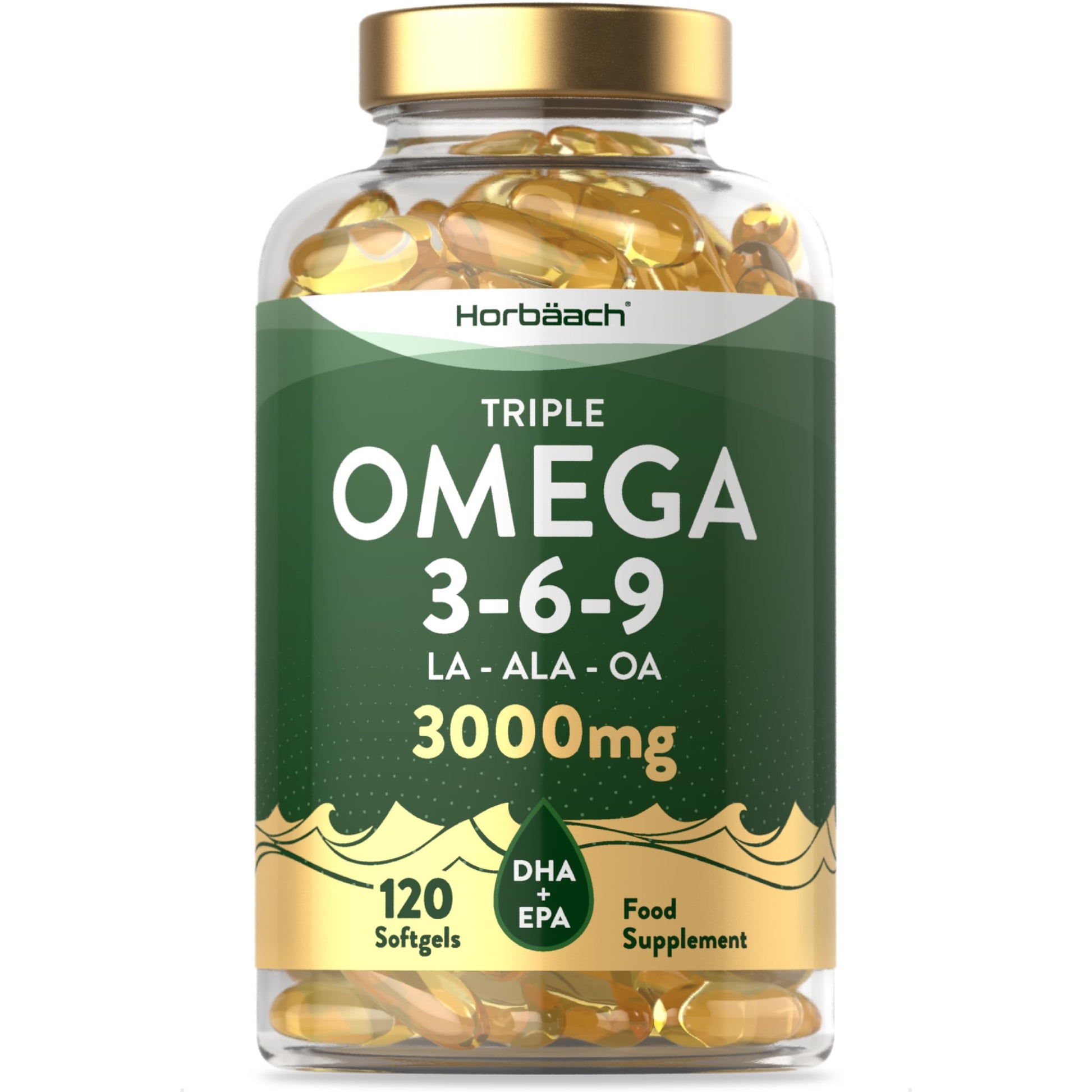 Omega 3 6 9 Capsules High Strength | 3000mg | 120 Softgels | Triple Omega 369 Horbäach Au supplements
