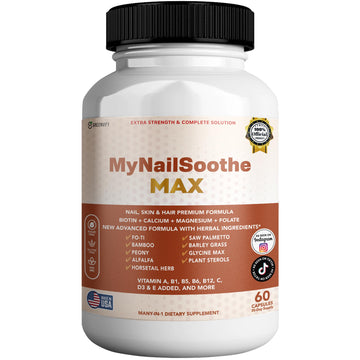 GREENVIFY MyNailSoothe MAX Hair, Skin & Nail Supplement, 60 Capsules, with Biotin 5000mcg, Vitamins, Minerals & Herbal Blend (1) GREENVIFY Au supplements