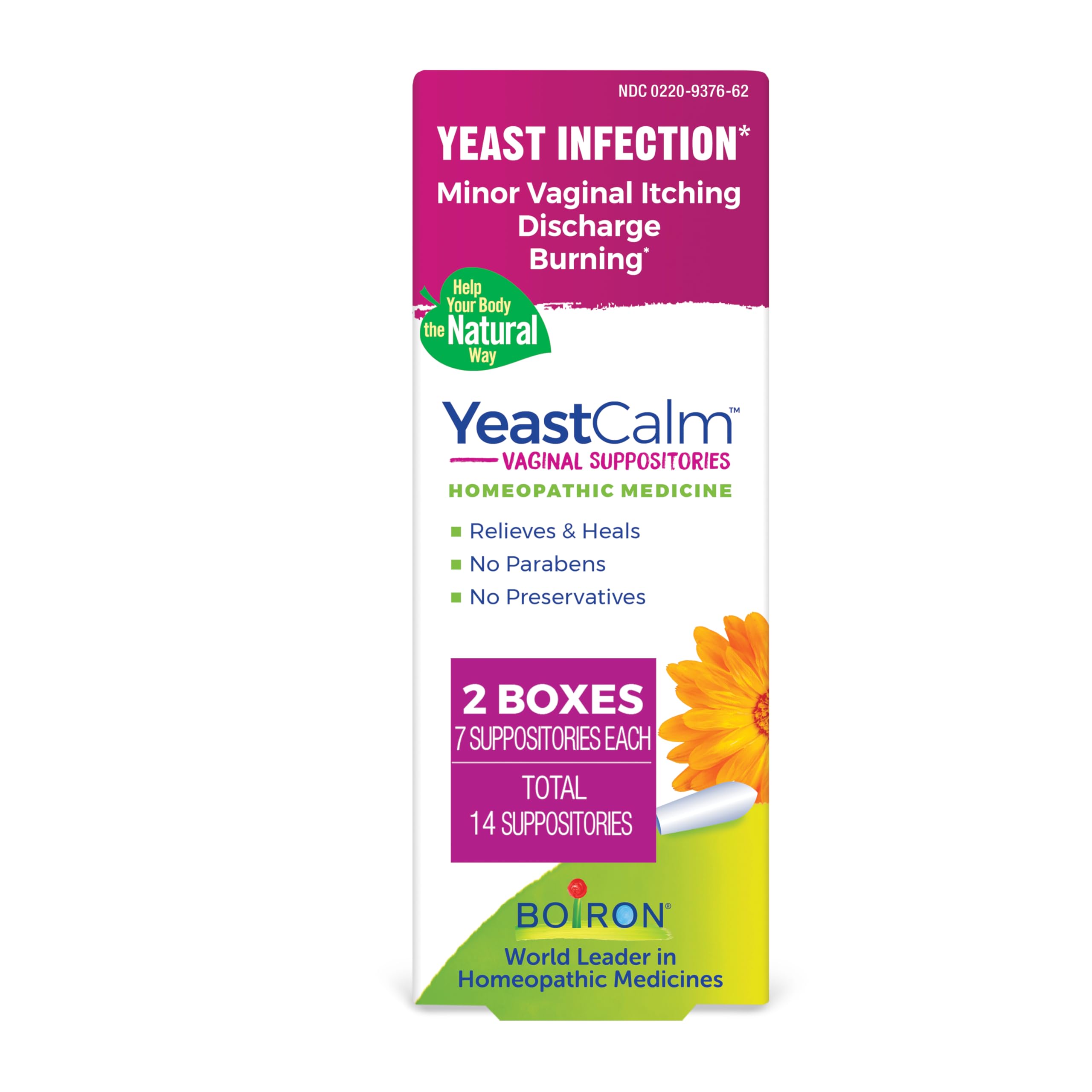 oiron YeastCalm Homeopathic Suppositories for Yeast Infections, Burning, Discharge Boiron Au supplements