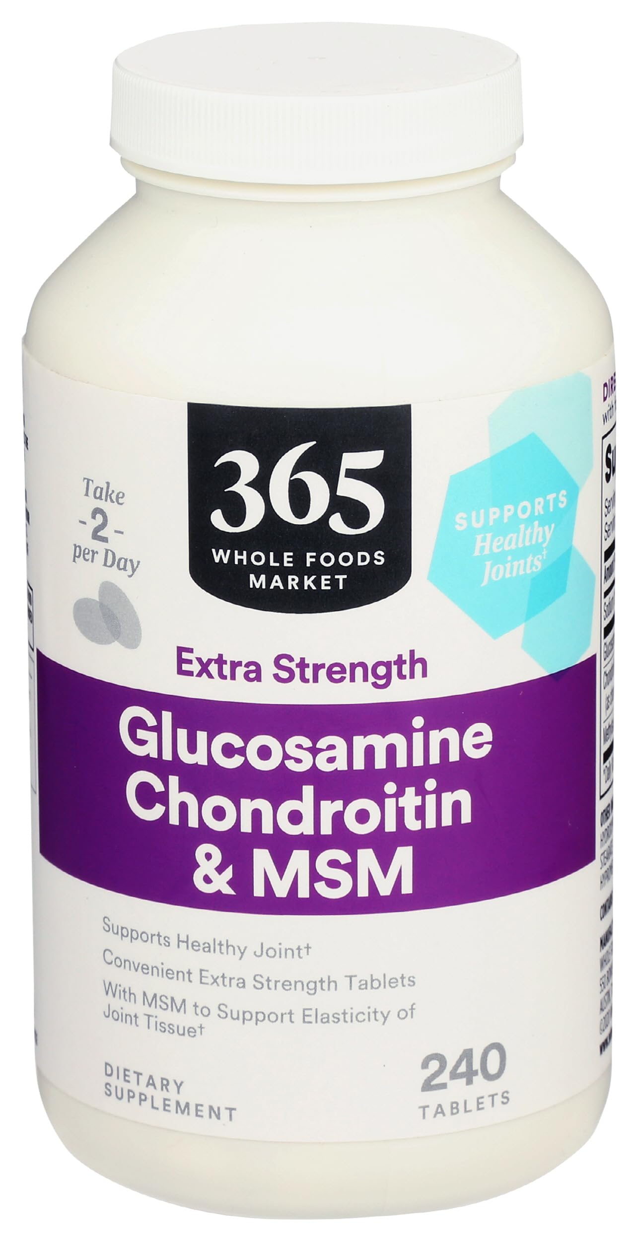 365 by Whole Foods Market, Glucosamine Chondroitin X Strength MSM, 240 Tablets 365 by Whole Foods Market Au supplements