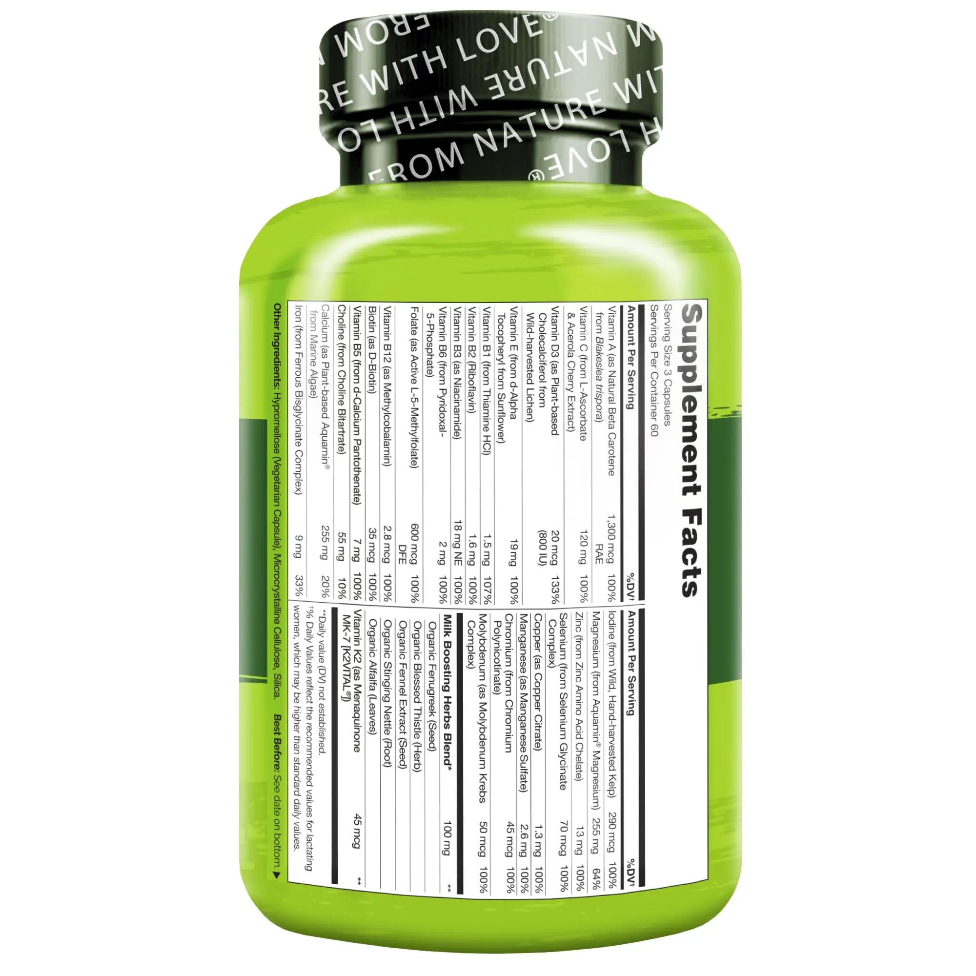 NATURELO Postnatal Multivitamin - Supplement for Breastfeeding Women - Plant-Based Vitamin D, Folate, Gentle Iron NATURELO Au supplements