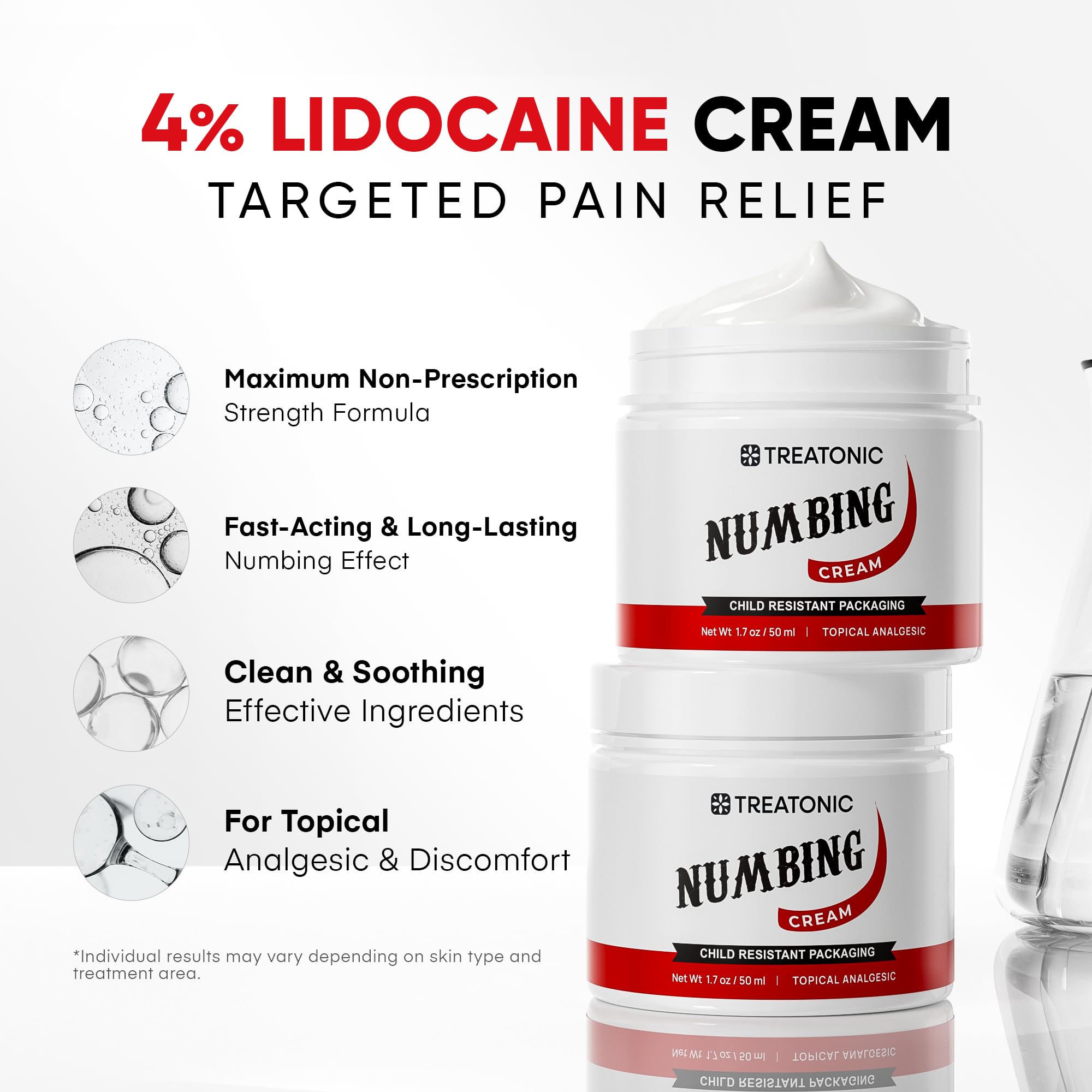 Treatonic Numbing Cream: Extra Strength Numbing Cream for Discomfort, Burning, Itching, & After Sun - Maximum Strength Topical Anesthetic with Menthol & Emu Oil for Toes Feet Hands Legs Arms – 1.7oz Treatonic Au supplements