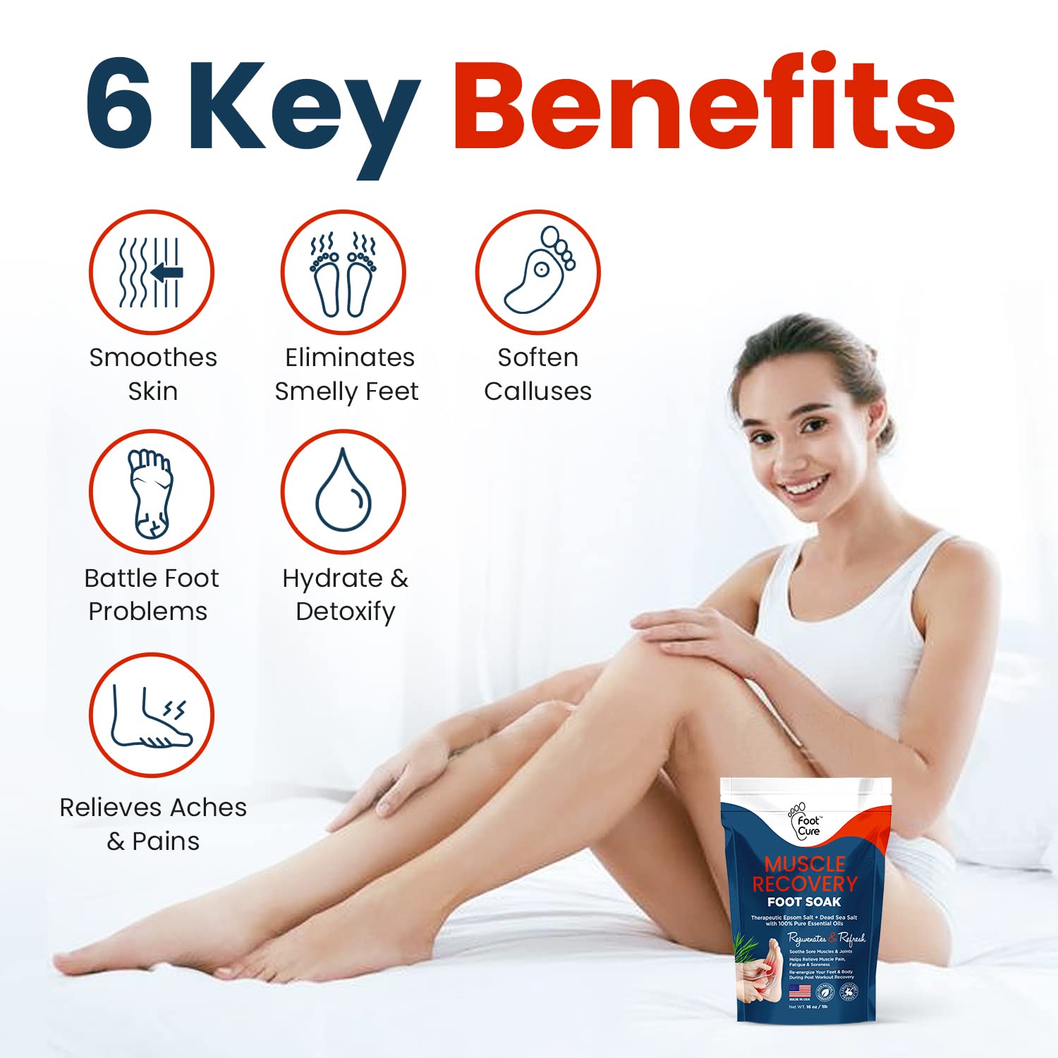Muscle Relief Foot Soak with Epsom Salts - All Natural Salts for Post Workout Recovery FOOT CURE Au supplements
