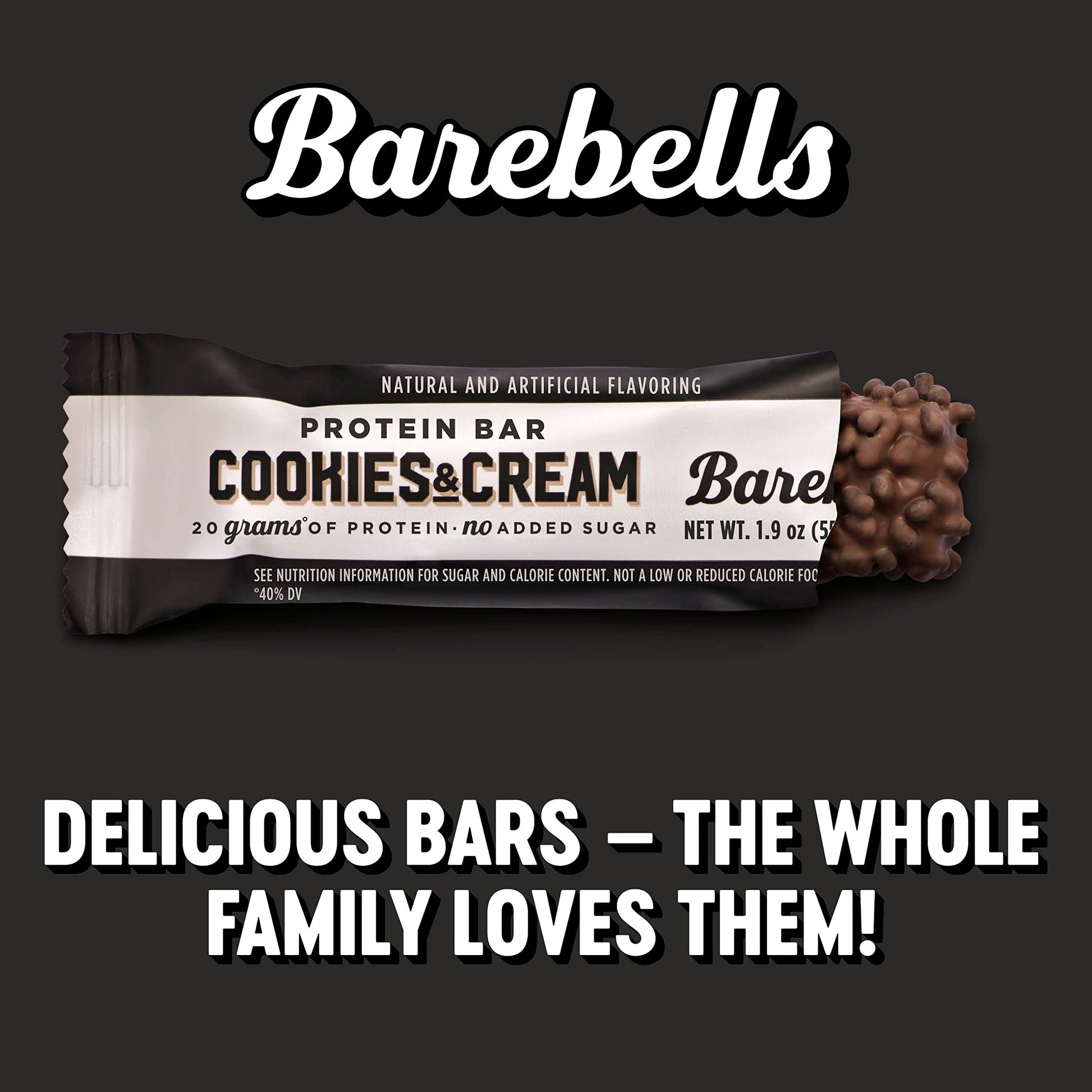 Barebells Protein Bars Cookies & Cream - 12 Count, 1.9oz Bars - Protein Snacks with 20g BAREBELLS Au supplements