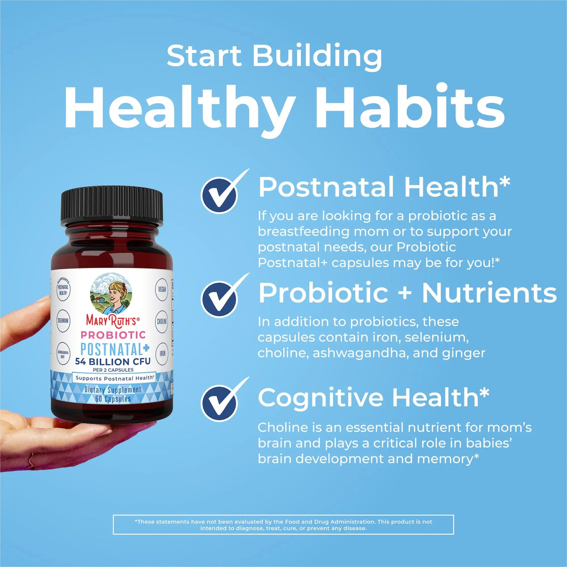 MaryRuth Organics Postnatal Probiotics for Breastfeeding Women | Nursing Probiotic Capsules with Vitamins | Minerals & Antioxidants | 54 Billion CFU | Non-GMO | Vegan | 30 Servings MARYRUTH'S Au supplements