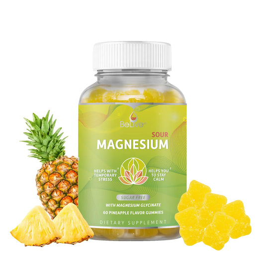 BeLive Magnesium Glycinate Gummies 200 mg - Sugar Free Supplement for Muscle Relaxation, Sleep Support, & Heart Health for Adults & Kids BeLiveUS supplements