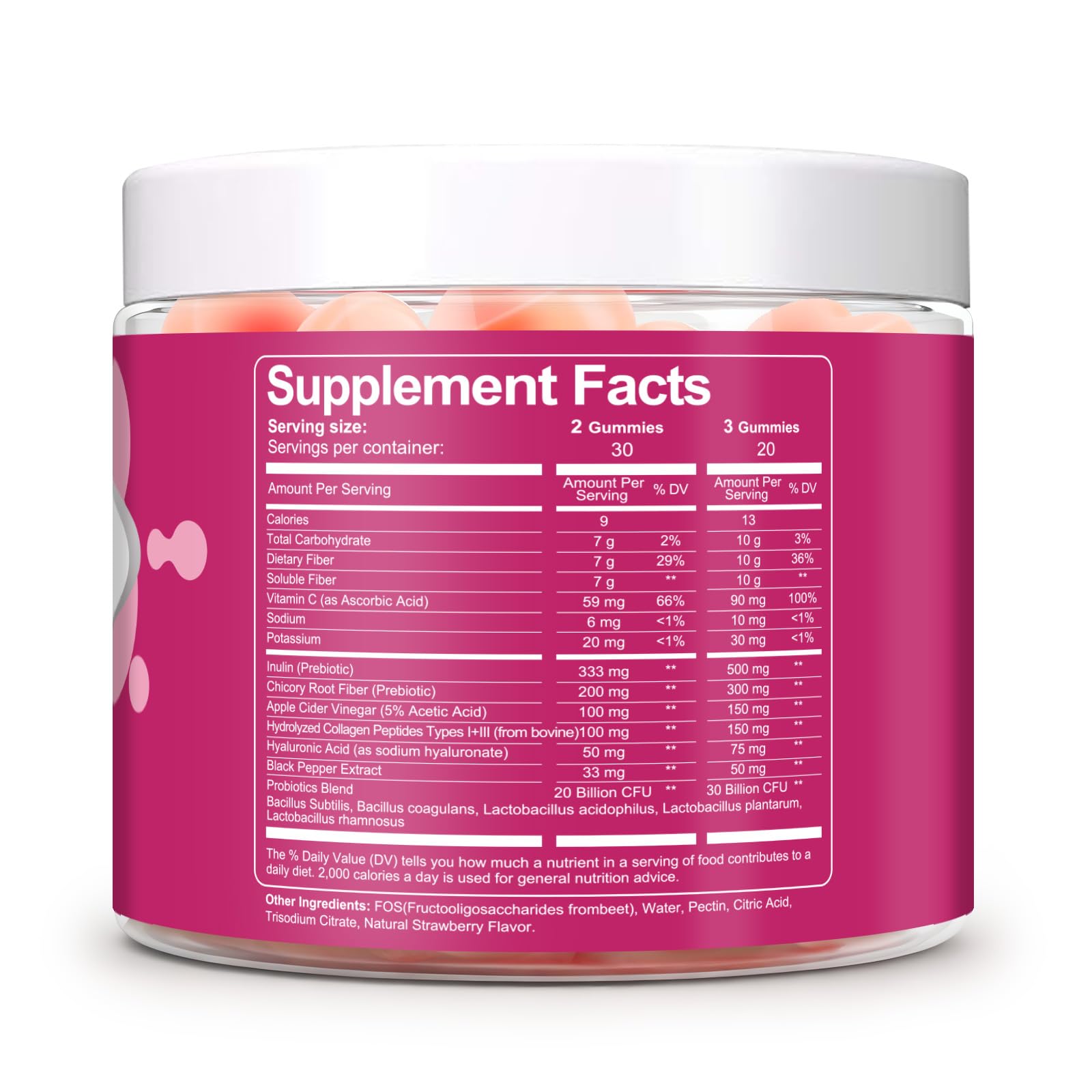 Migcopat 10G Fiber Gummies with Collagen Peptides, Hyaluronic Acid, Vitamin C, ACV, 30 Billion CFU Probiotics – Sugar Free Collagen Gummy for Skin, Hair & Nails – Digestive Health Support – 60 Cts Migcopat Au supplements