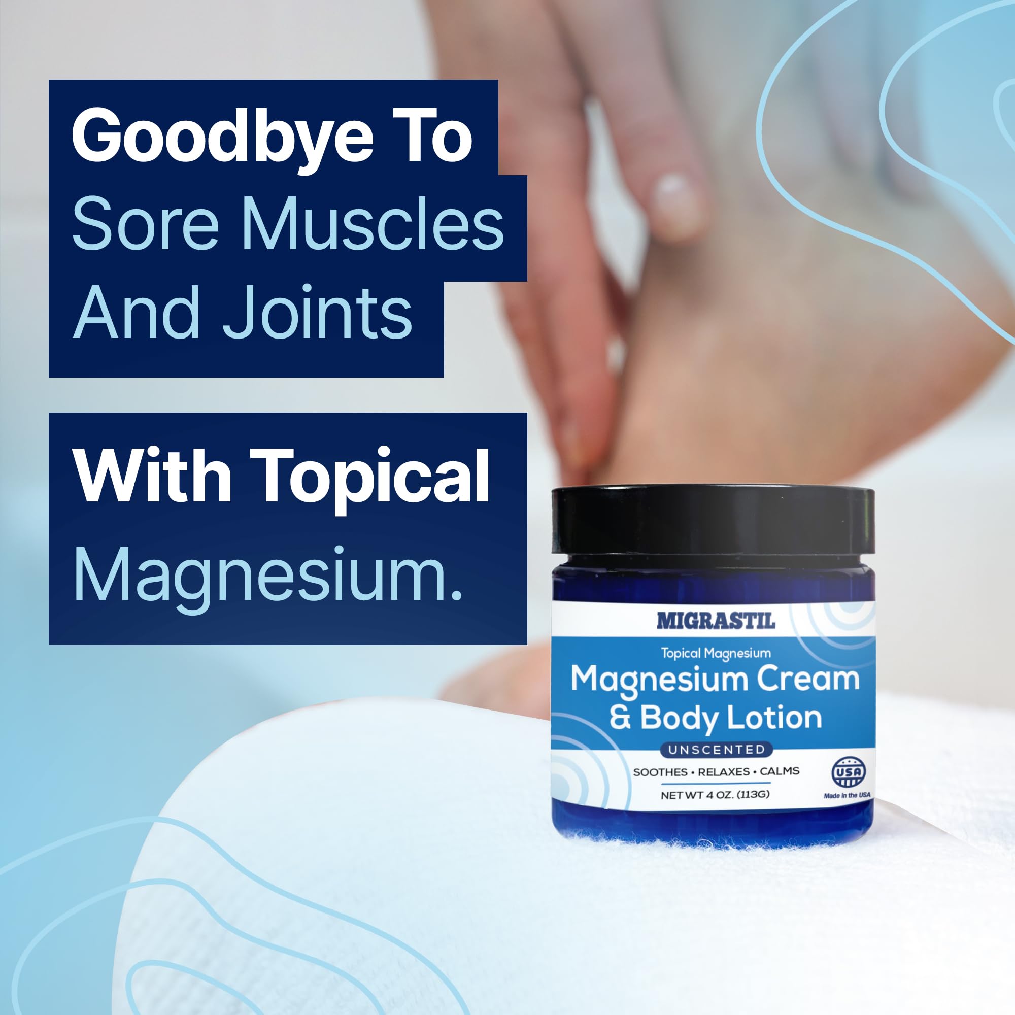 Basic Vigor Migrastil PainBlock Roll-On & Unscented Topical Magnesium Cream Bundle. Made in The USA. Basic Vigor Au supplements