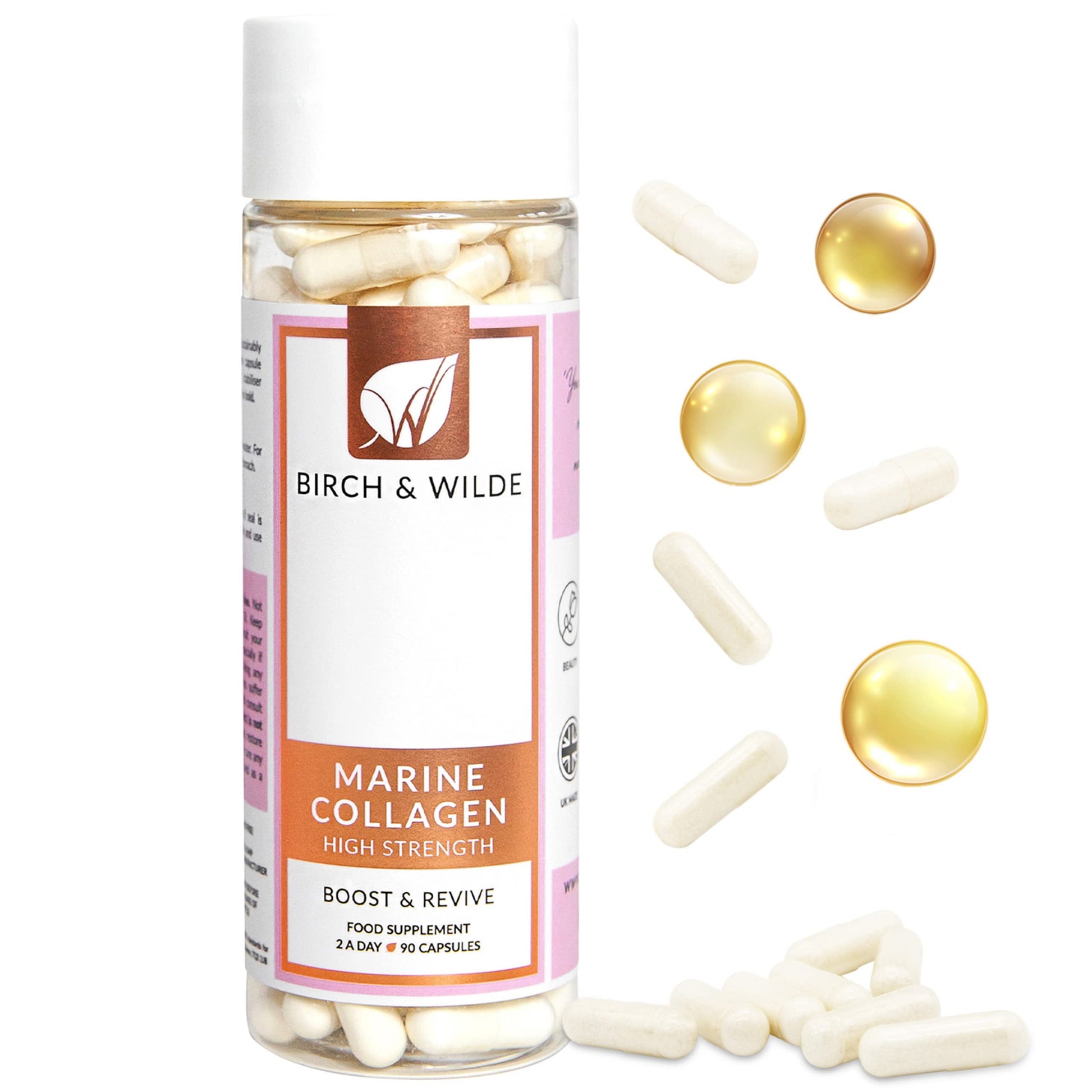 Marine Collagen Peptides Capsules - Hydrolyzed Collagen Supplements for Women & Men BIRCH & WILDE Au supplements
