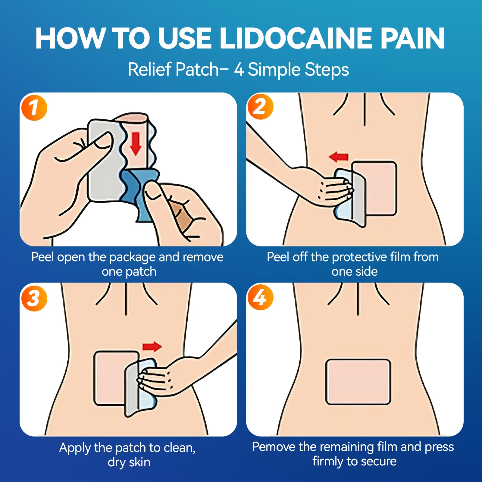 LOVPTFER 4% Lidocaine Pain Relief Patches – Maximum Strength Pain Patches, 12-Hour Long-Lasting Relief for Back, Neck, Shoulder & Joint Pain, Fast-Acting,–40 Count, 5.5” x 3.94” LOVPTFER Au supplements